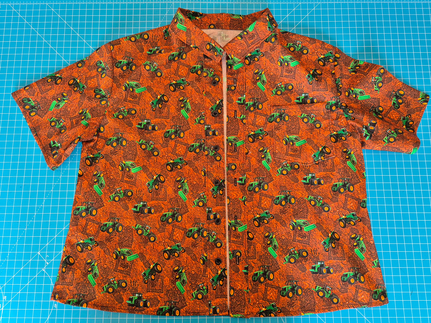 Boys Shirt Short Sleeve Tractor Print