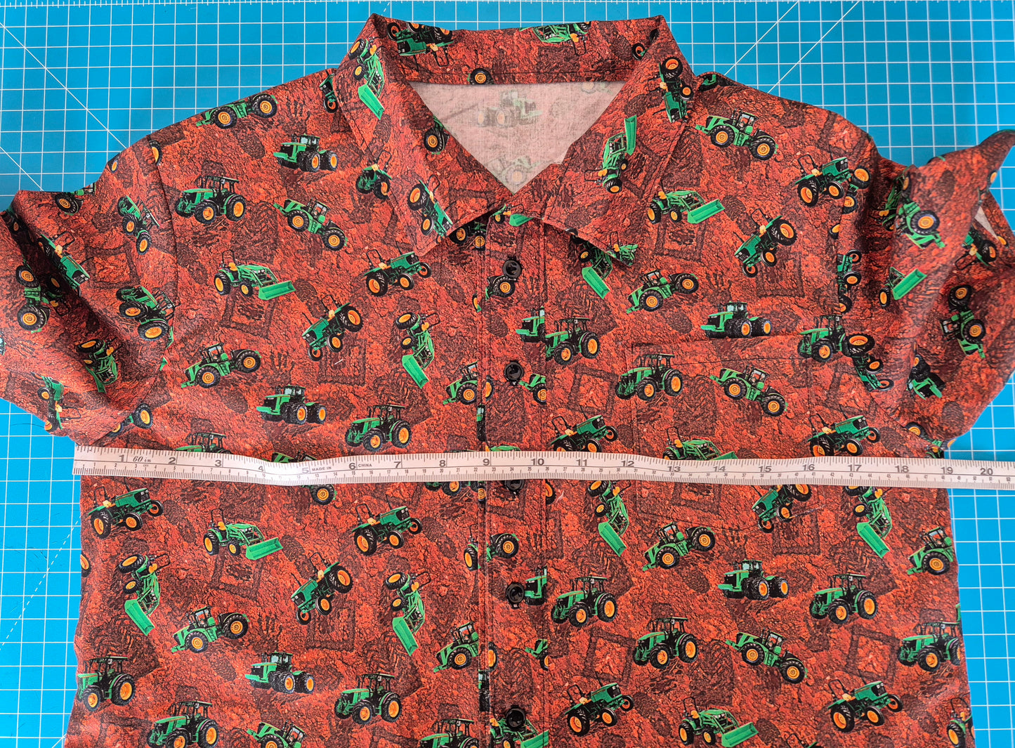 Boys Shirt Short Sleeve Tractor Print