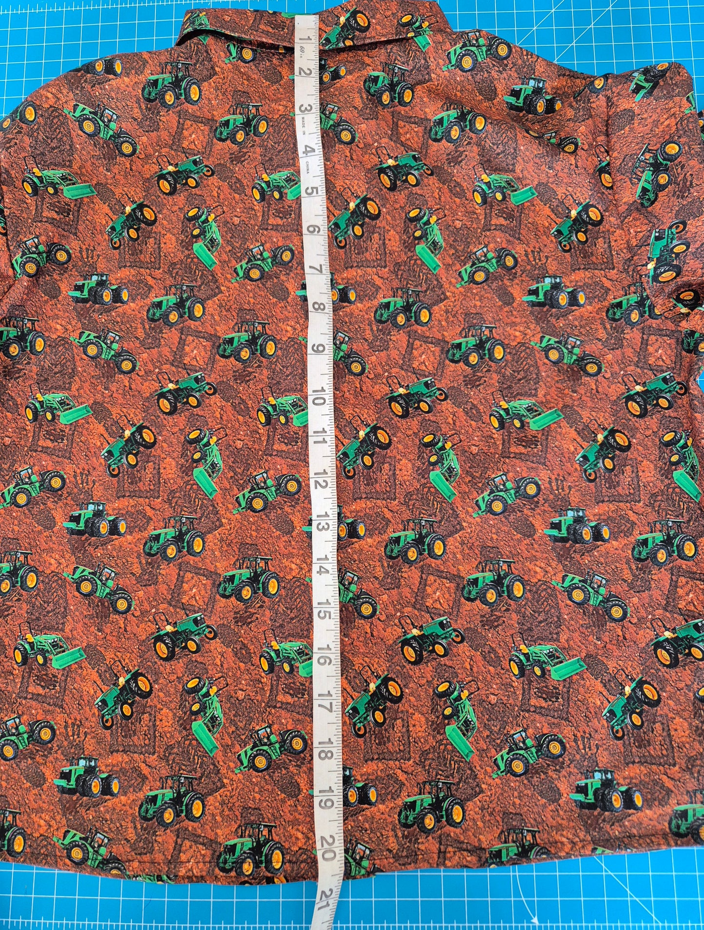 Boys Shirt Short Sleeve Tractor Print
