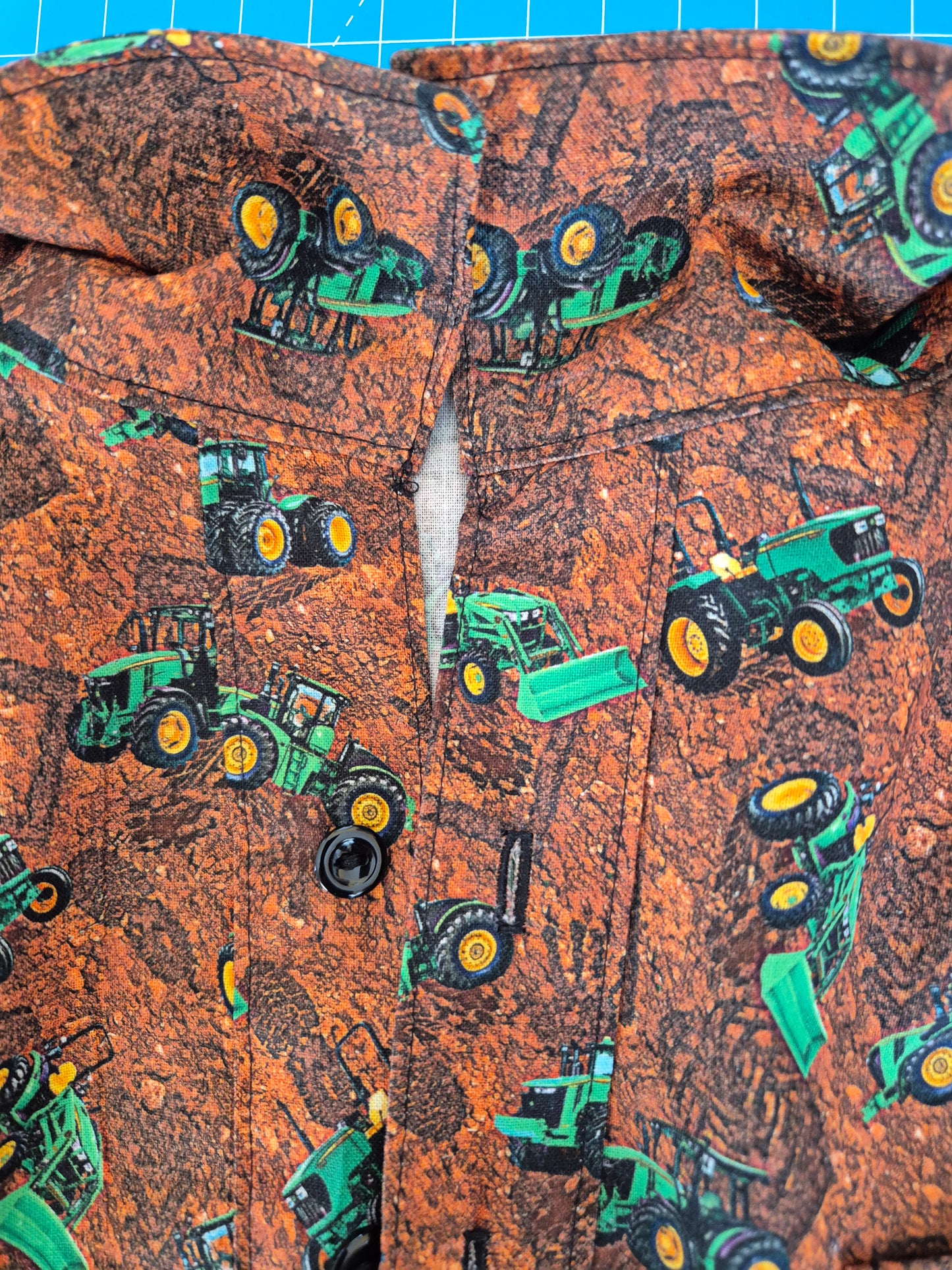 Boys Shirt Short Sleeve Tractor Print