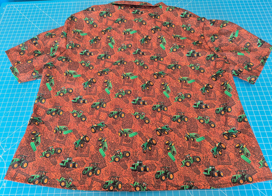 Boys Shirt Short Sleeve Tractor Print