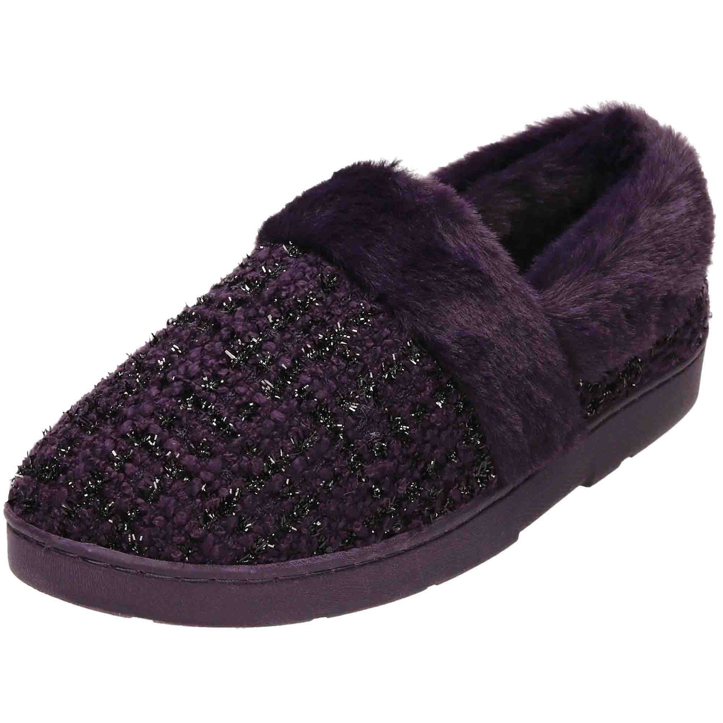 Purple Slippers Glitter House Shoes Dr Keller