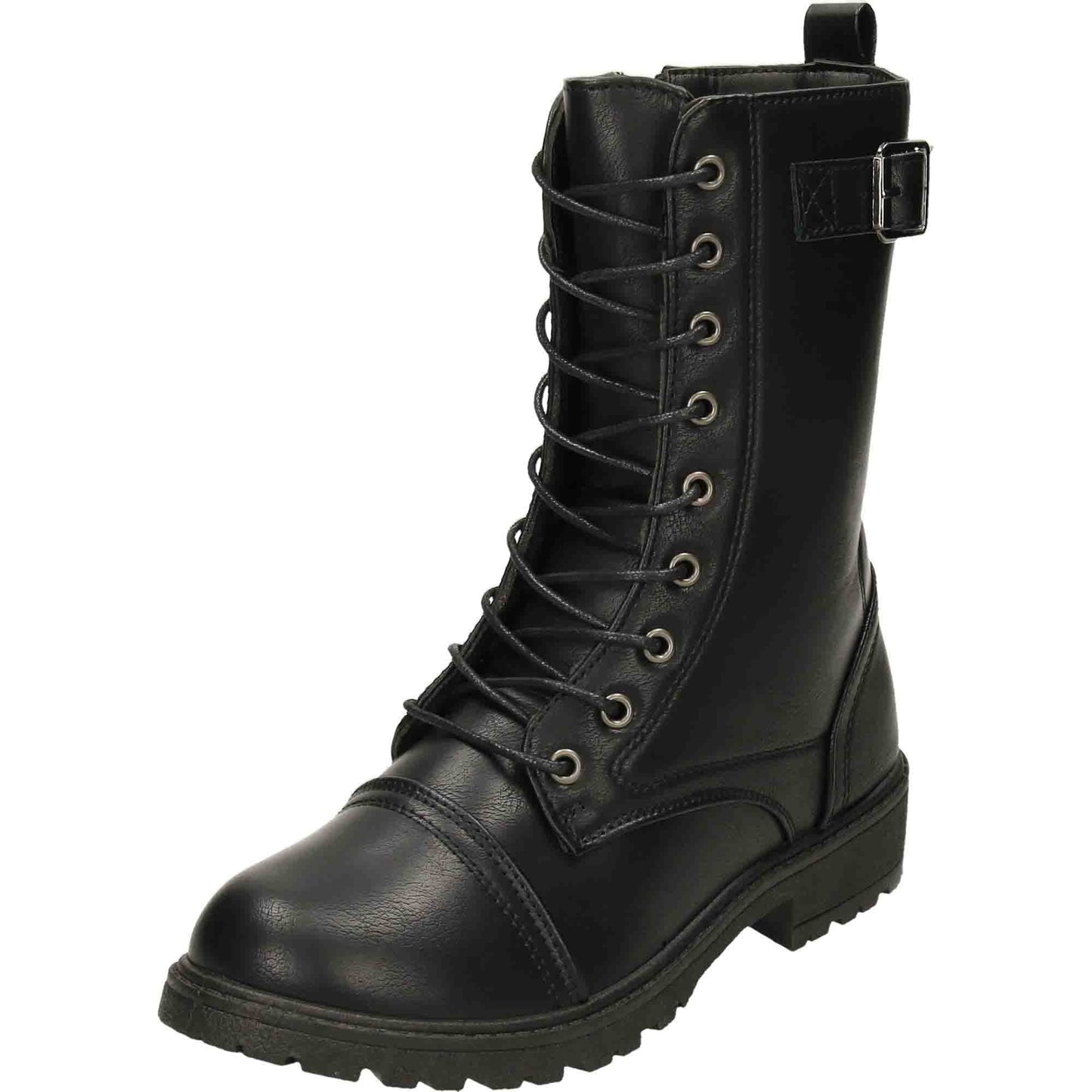 Military Combat Boots Lace Up Zip Black Punk Goth Victorian