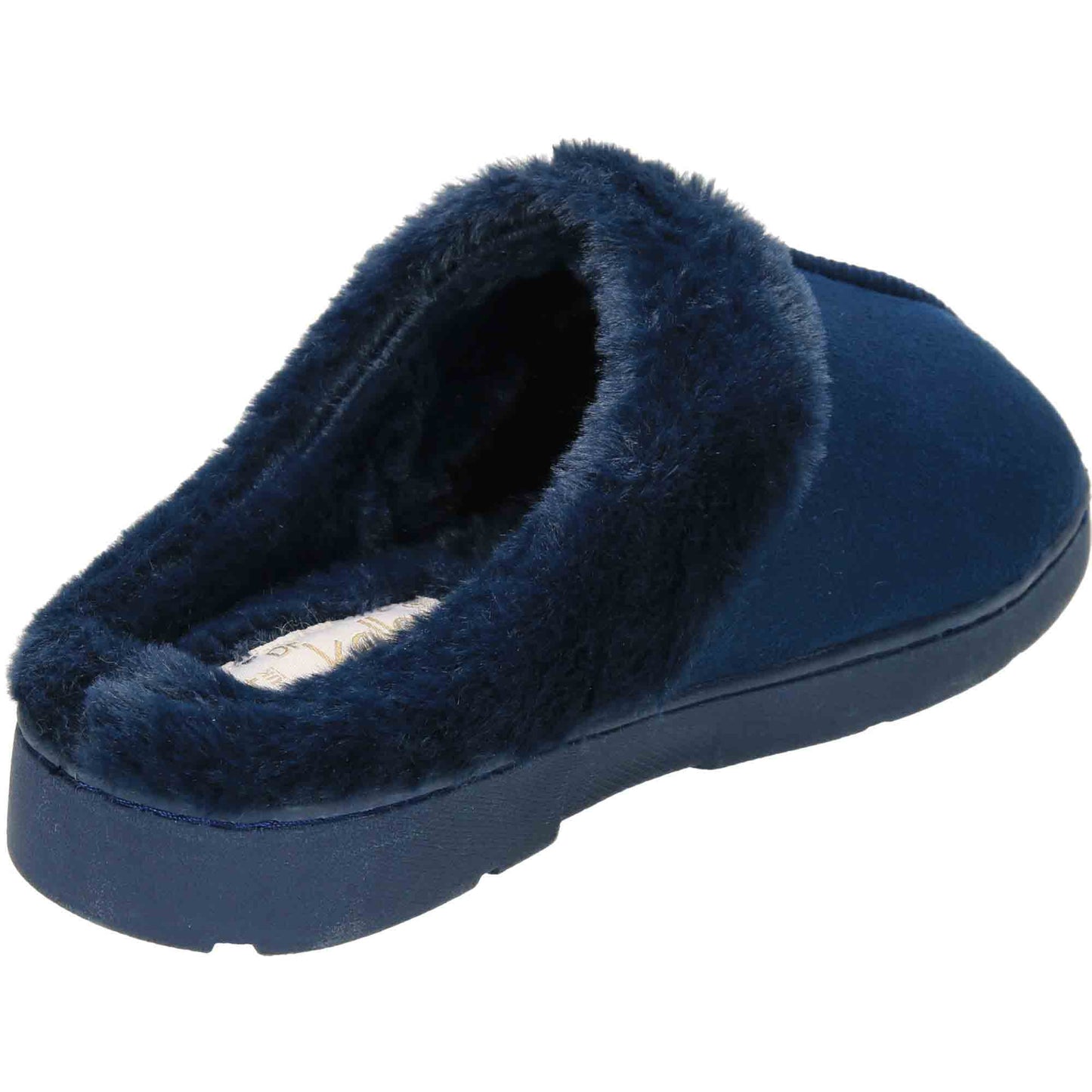Slippers Mule Clogs Navy Blue Warm Cushioned Slip On