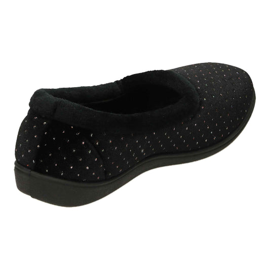 Black Slippers Cushioned Wide Fit