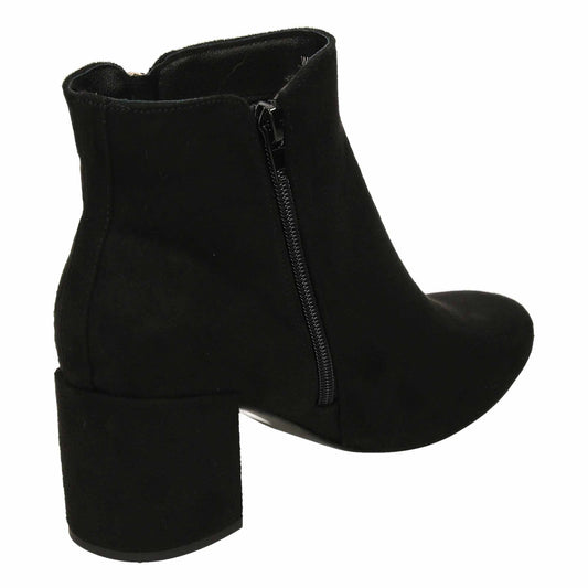 Black Block Heel Ankle Boot Wide Fit