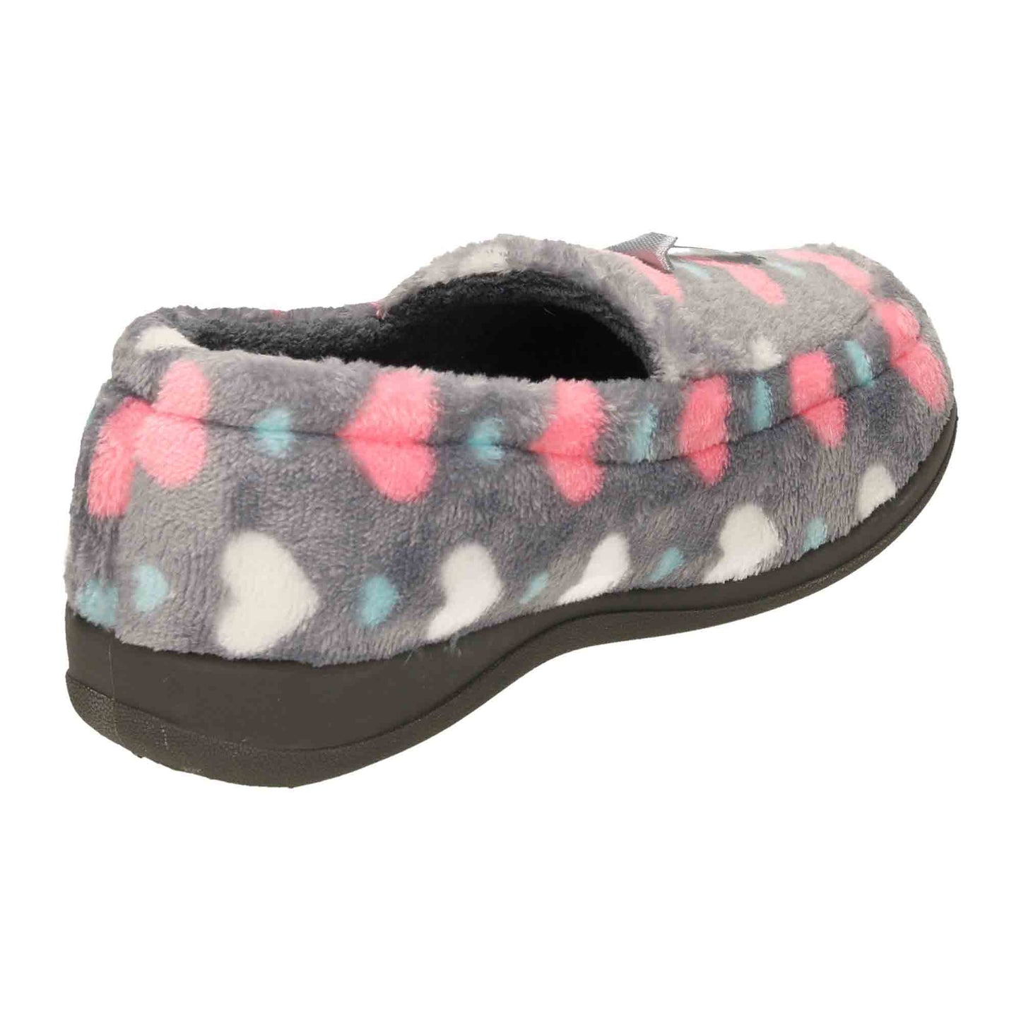Grey Moccasin Slippers Memory Foam Wide