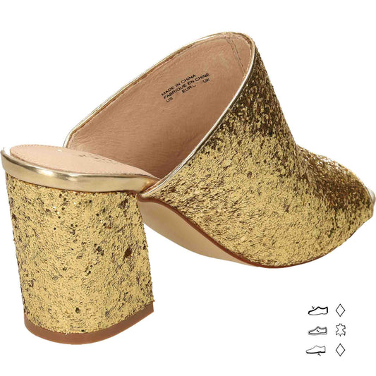 Gold Glitter Peep Toe High Heel Party Shoes