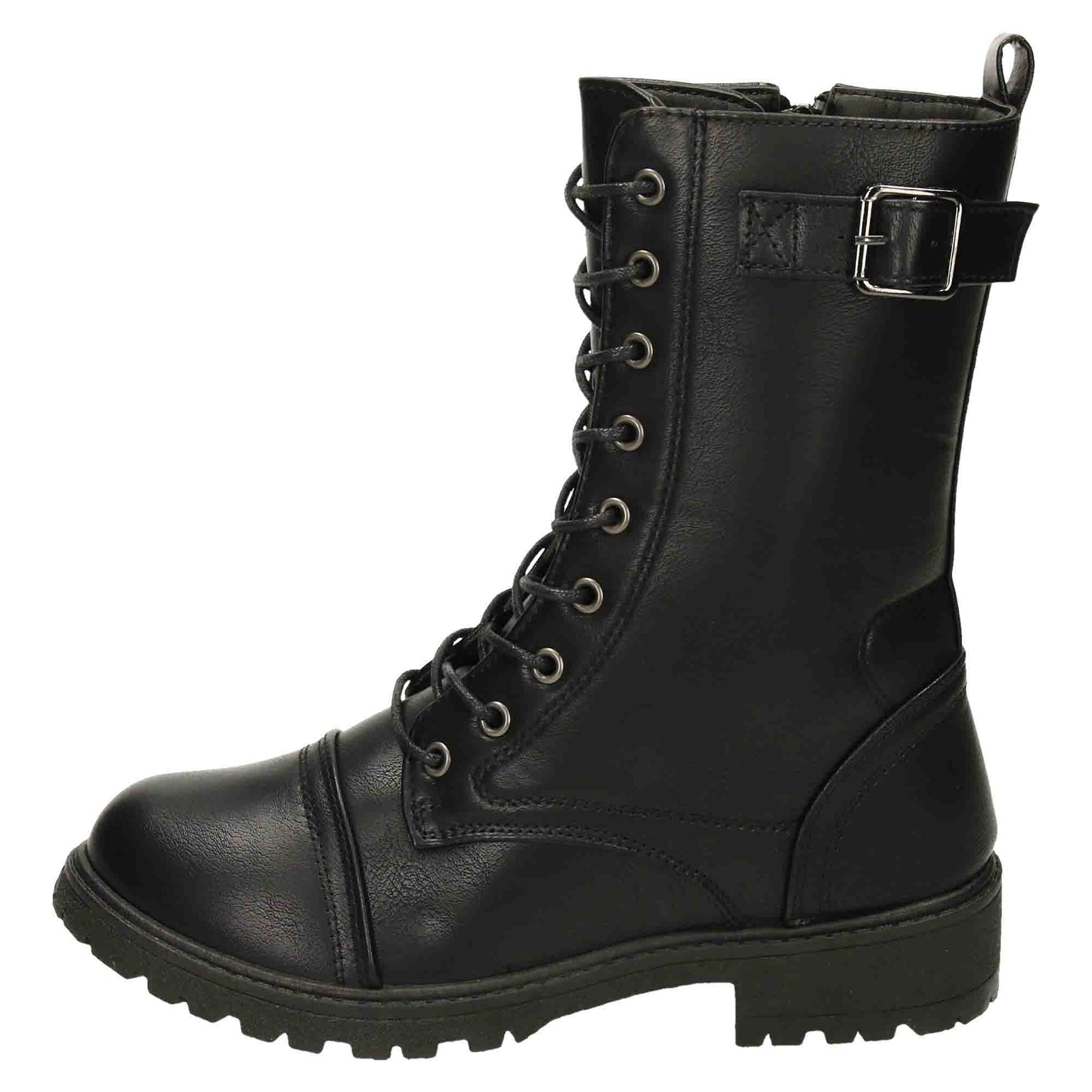 Military Combat Boots Lace Up Zip Black Punk Goth Victorian