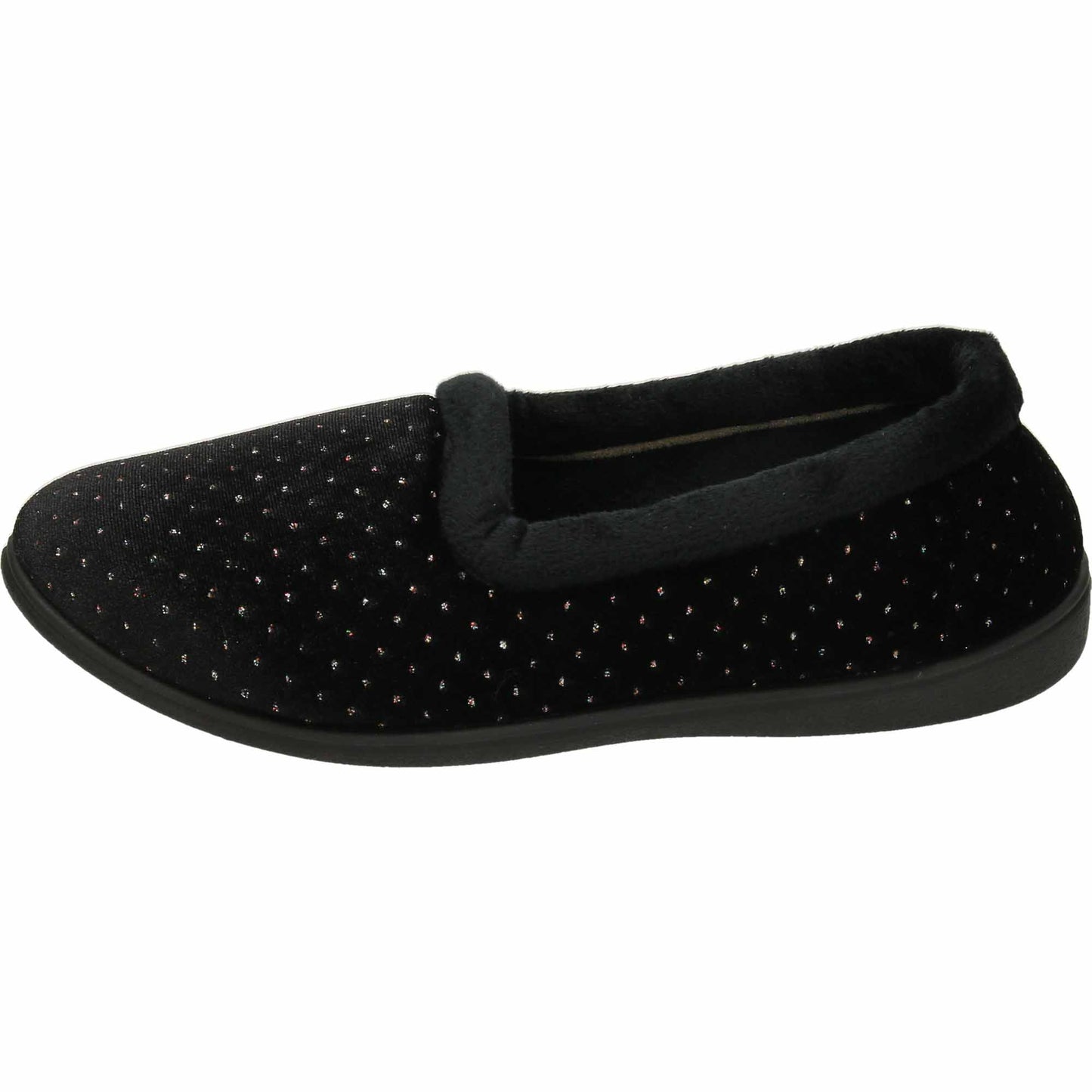 Black Slippers Cushioned Wide Fit