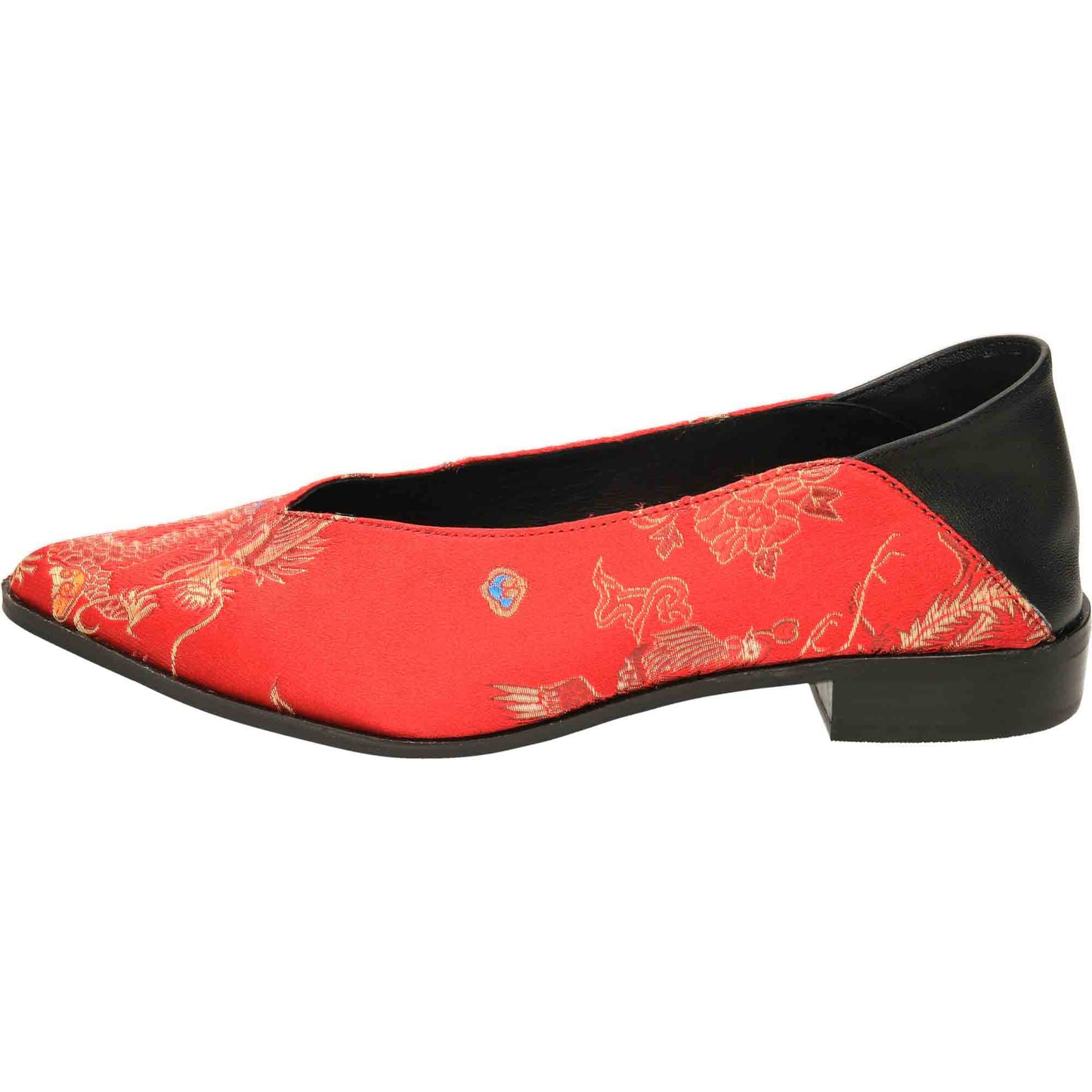 Satin Red Shoes Dragon Oriental Collapse Heel
