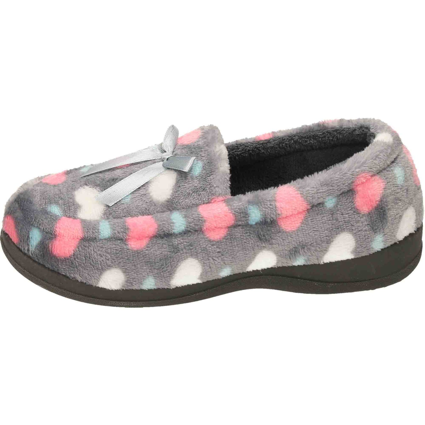 Grey Moccasin Slippers Memory Foam Wide
