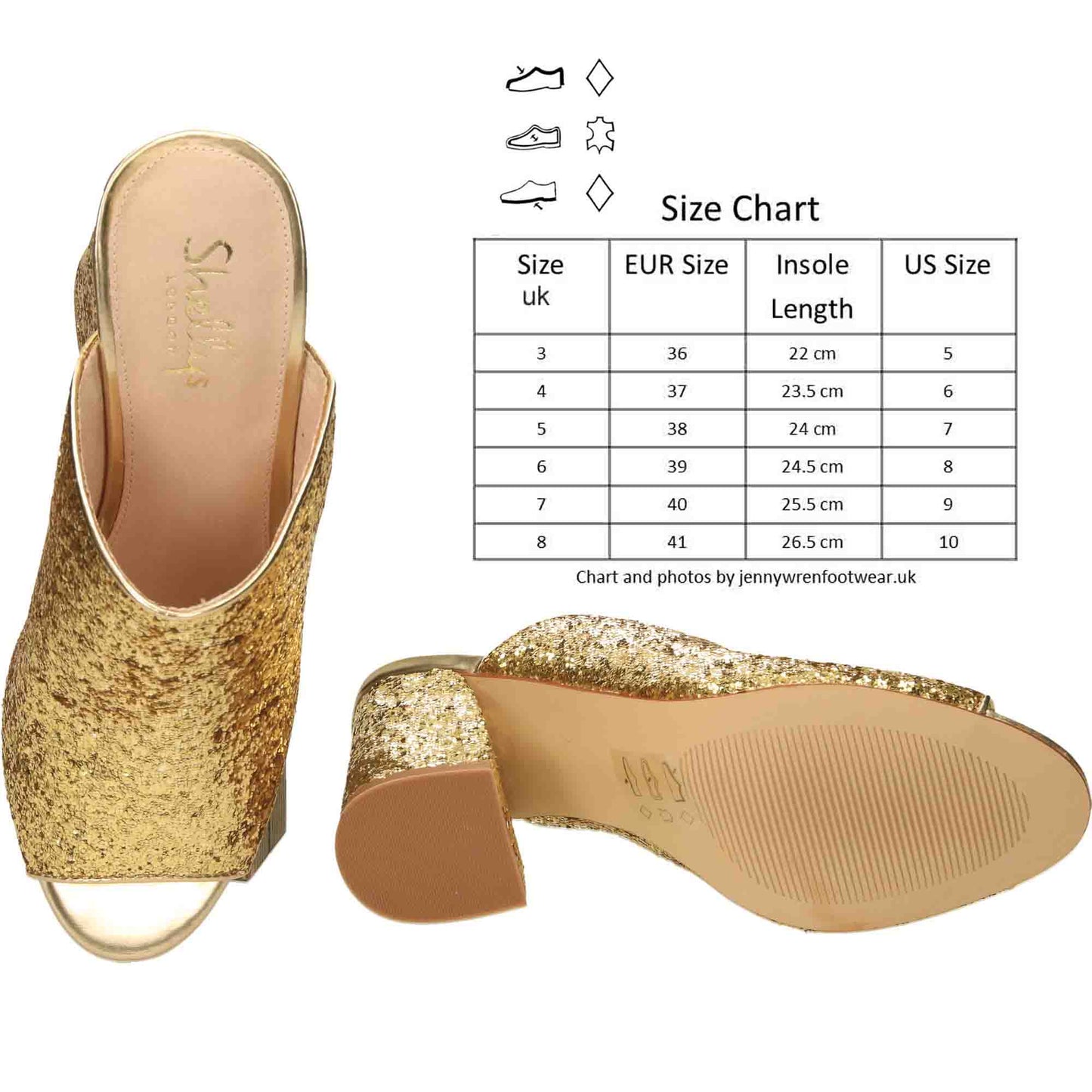 Gold Glitter Peep Toe High Heel Party Shoes