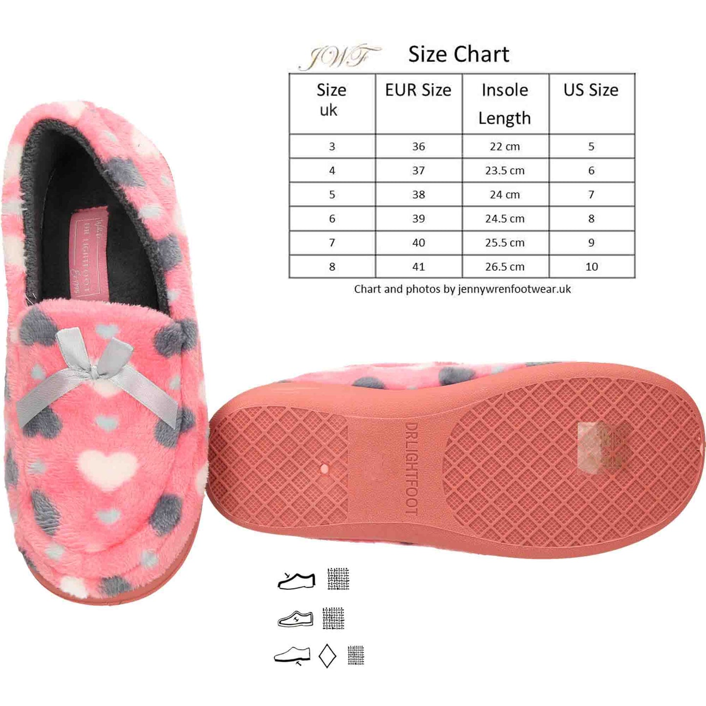 Pink Moccasin Slippers Memory Foam Wide