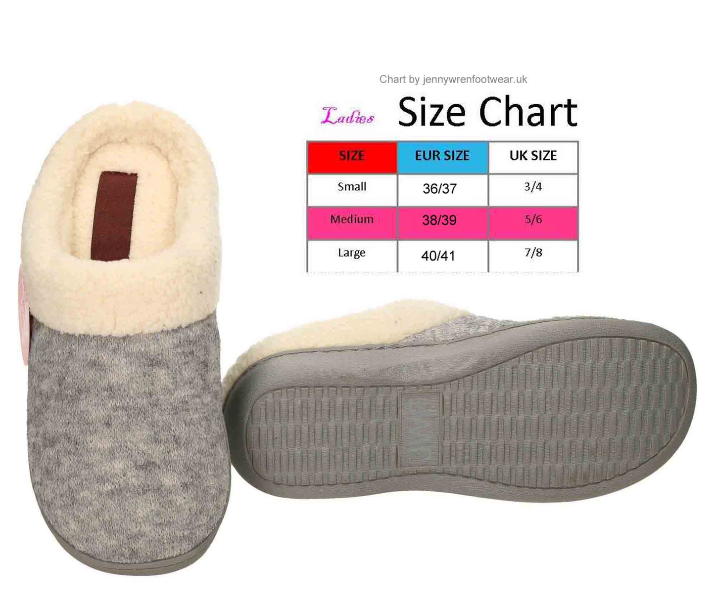 Grey Slip On Slippers Mules Memory Foam Clogs