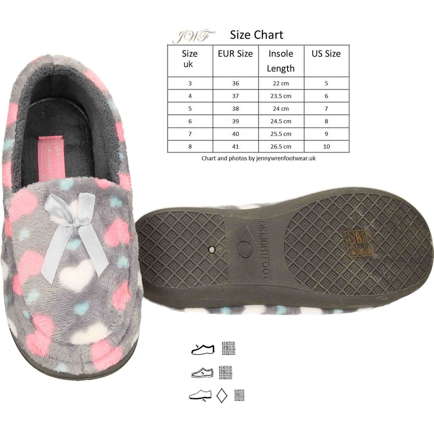 Grey Moccasin Slippers Memory Foam Wide
