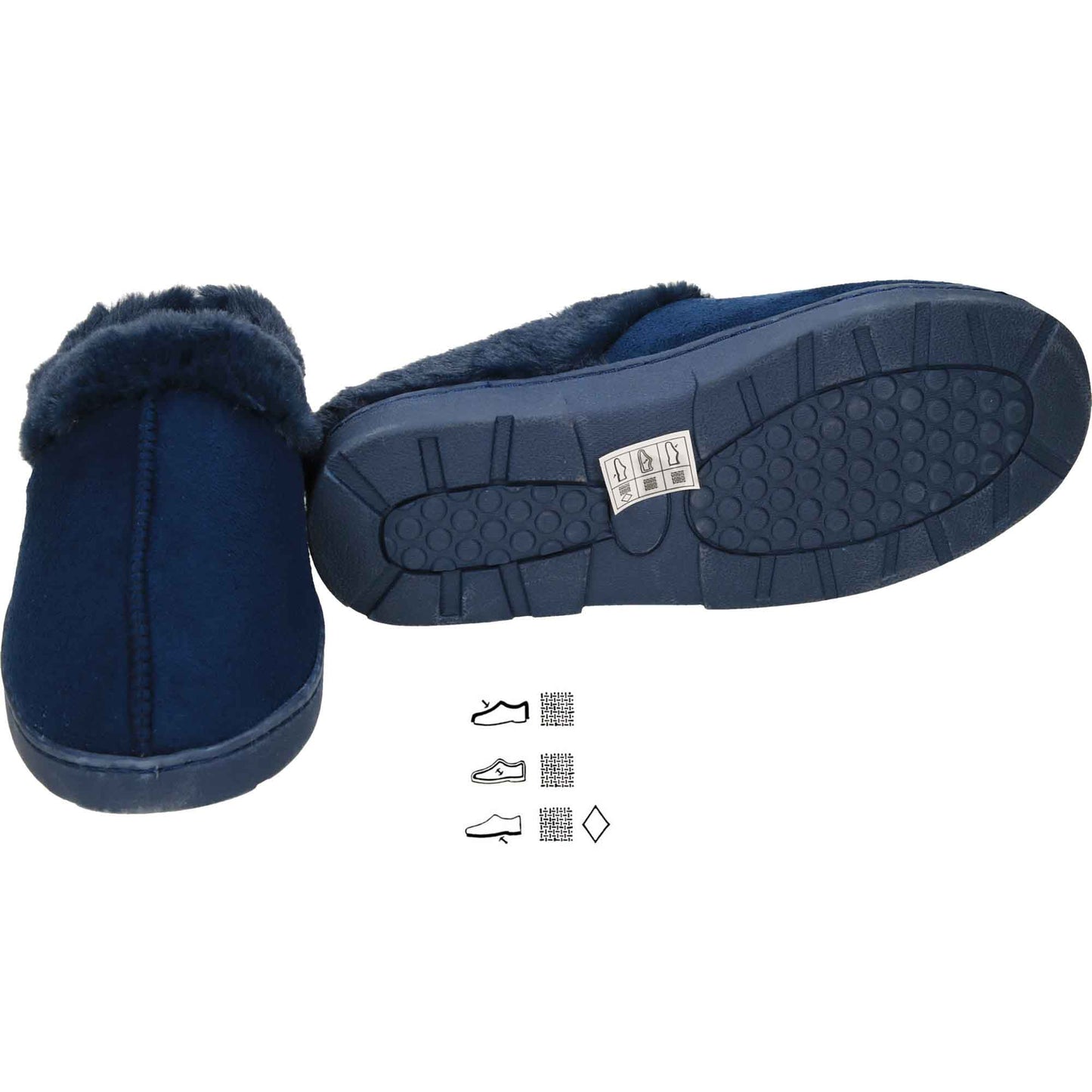 Slippers Mule Clogs Navy Blue Warm Cushioned Slip On