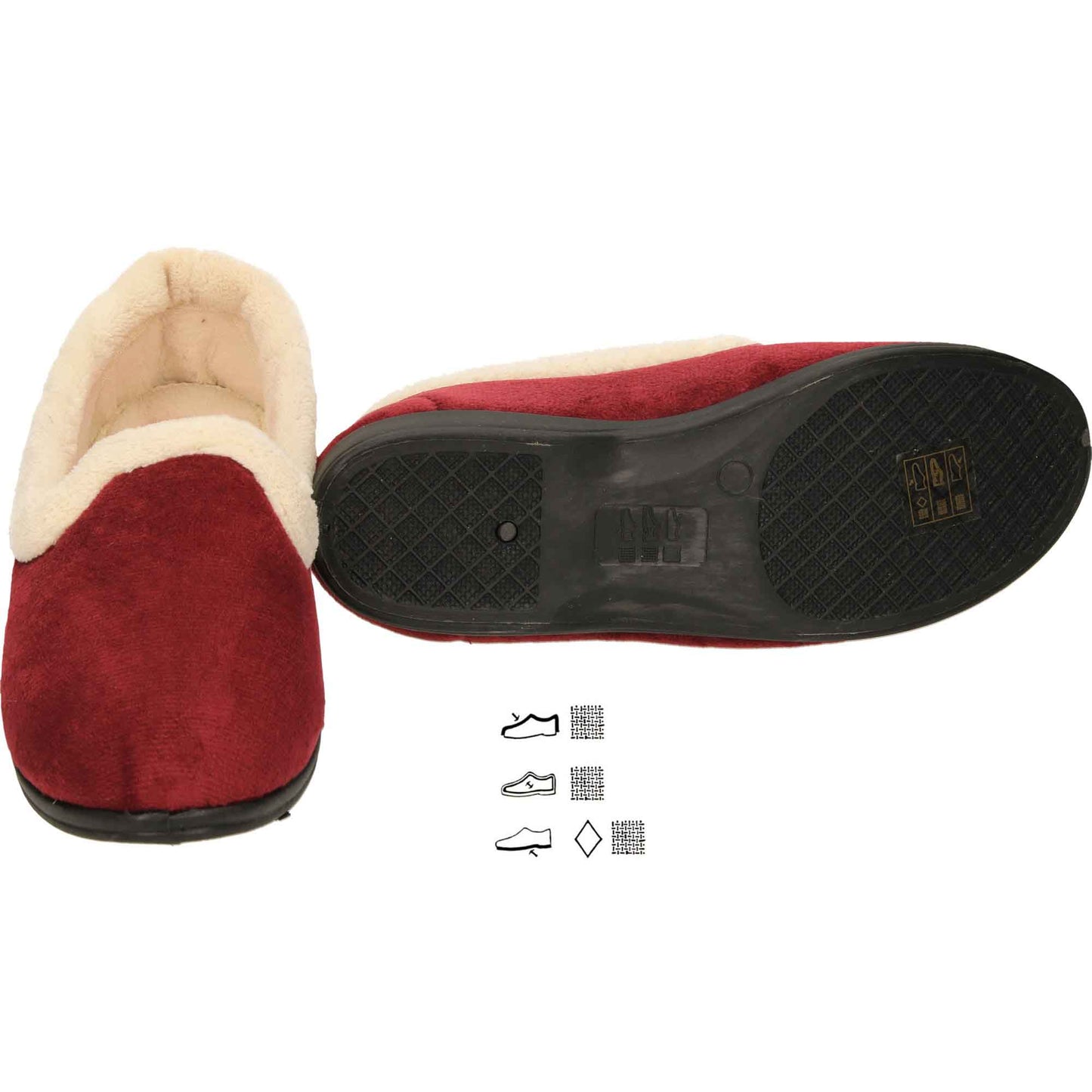 Red Slippers Cushioned Wide Fit