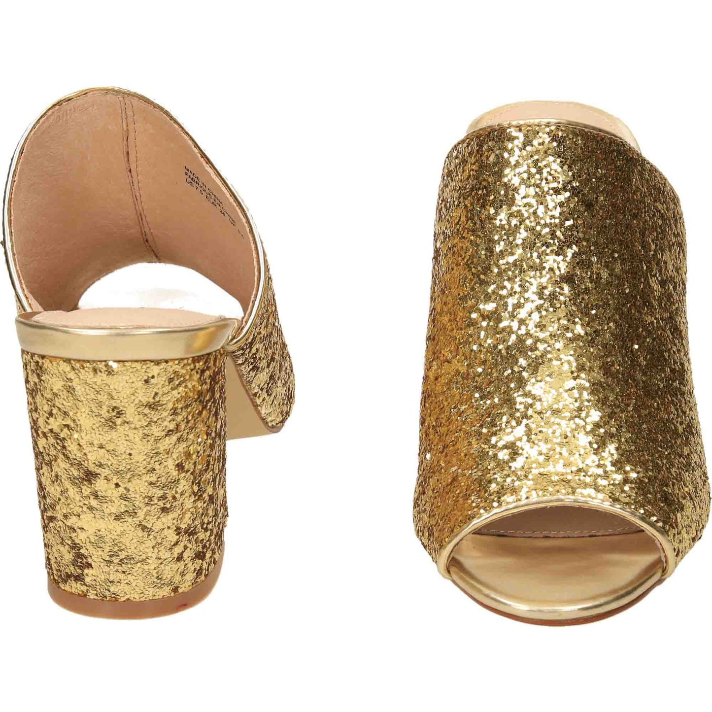 Gold Glitter Peep Toe High Heel Party Shoes