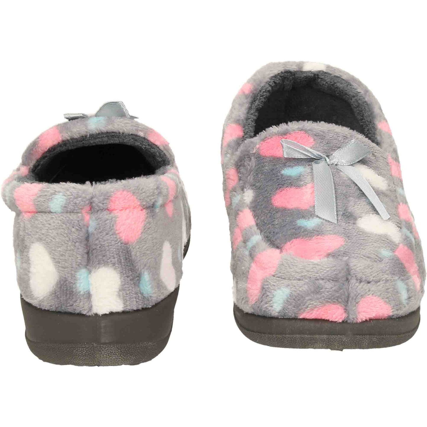 Grey Moccasin Slippers Memory Foam Wide