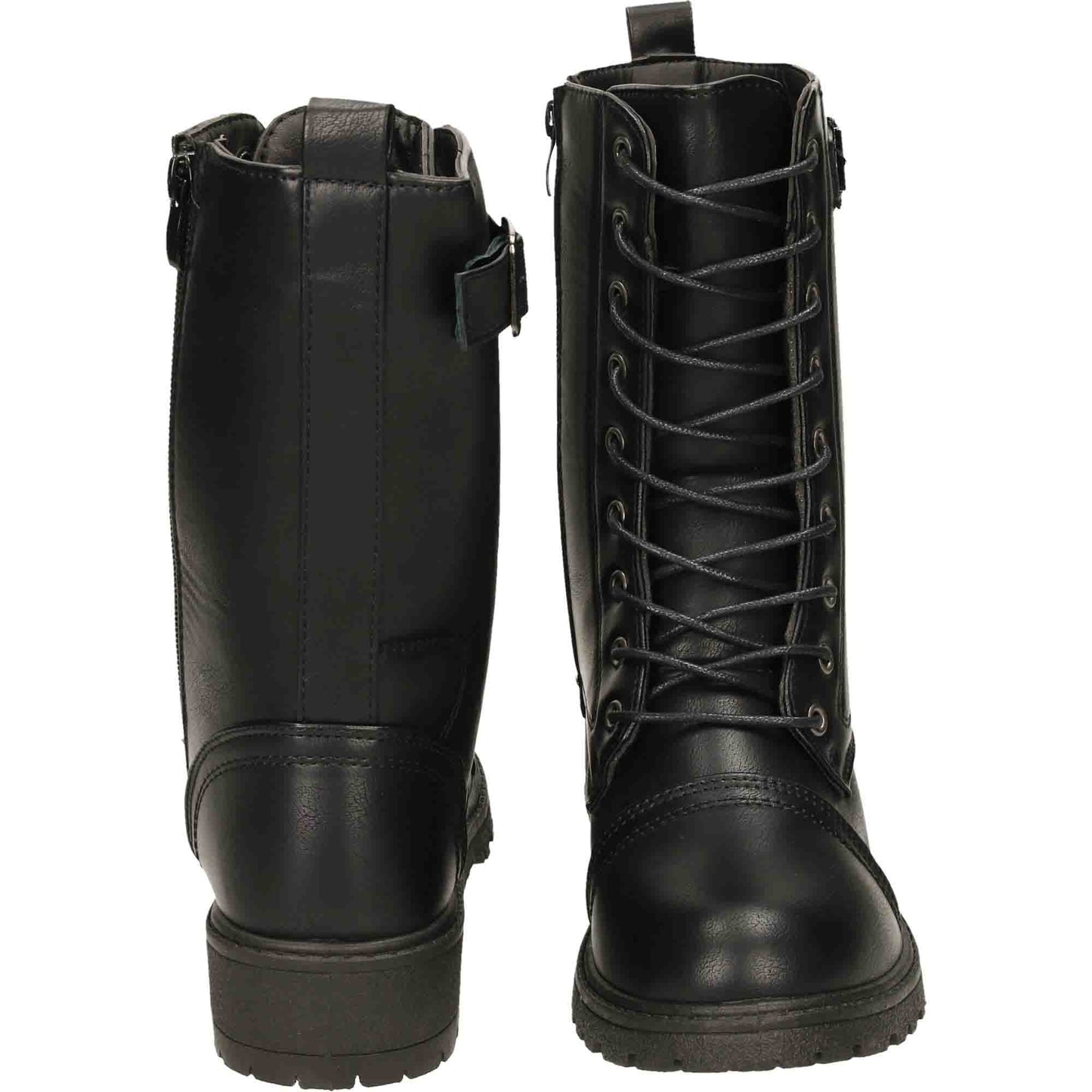Military Combat Boots Lace Up Zip Black Punk Goth Victorian