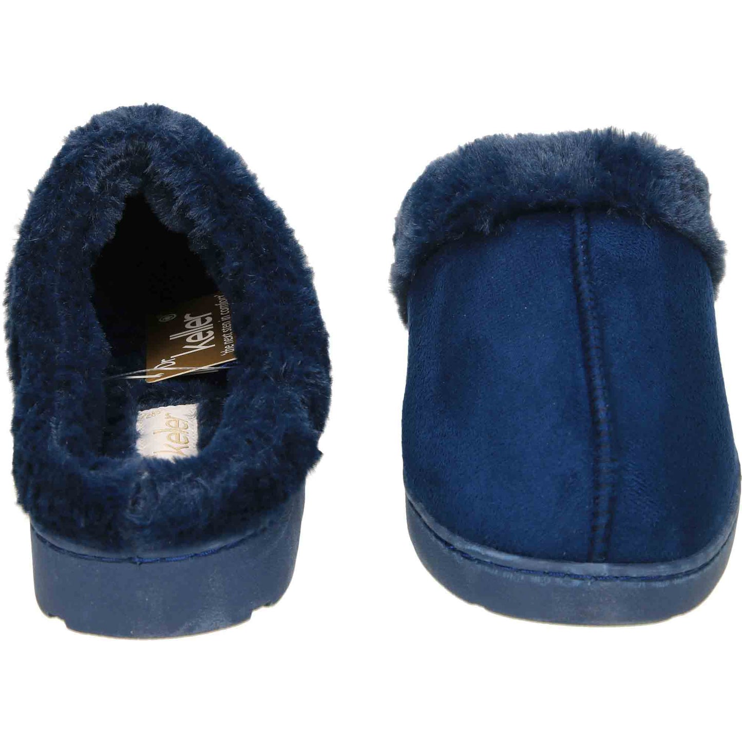 Slippers Mule Clogs Navy Blue Warm Cushioned Slip On