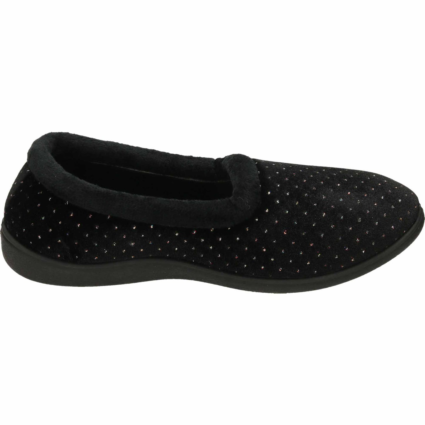 Black Slippers Cushioned Wide Fit