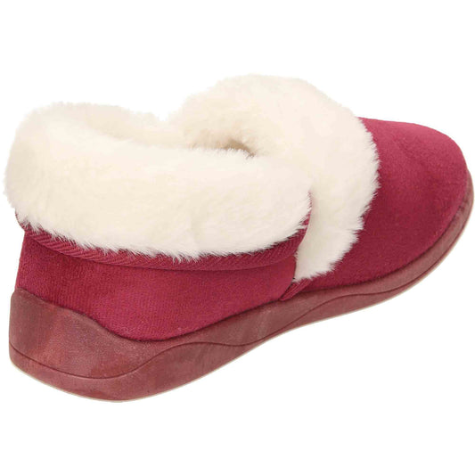 4 Way Slipper Boots Cushioned Burgundy
