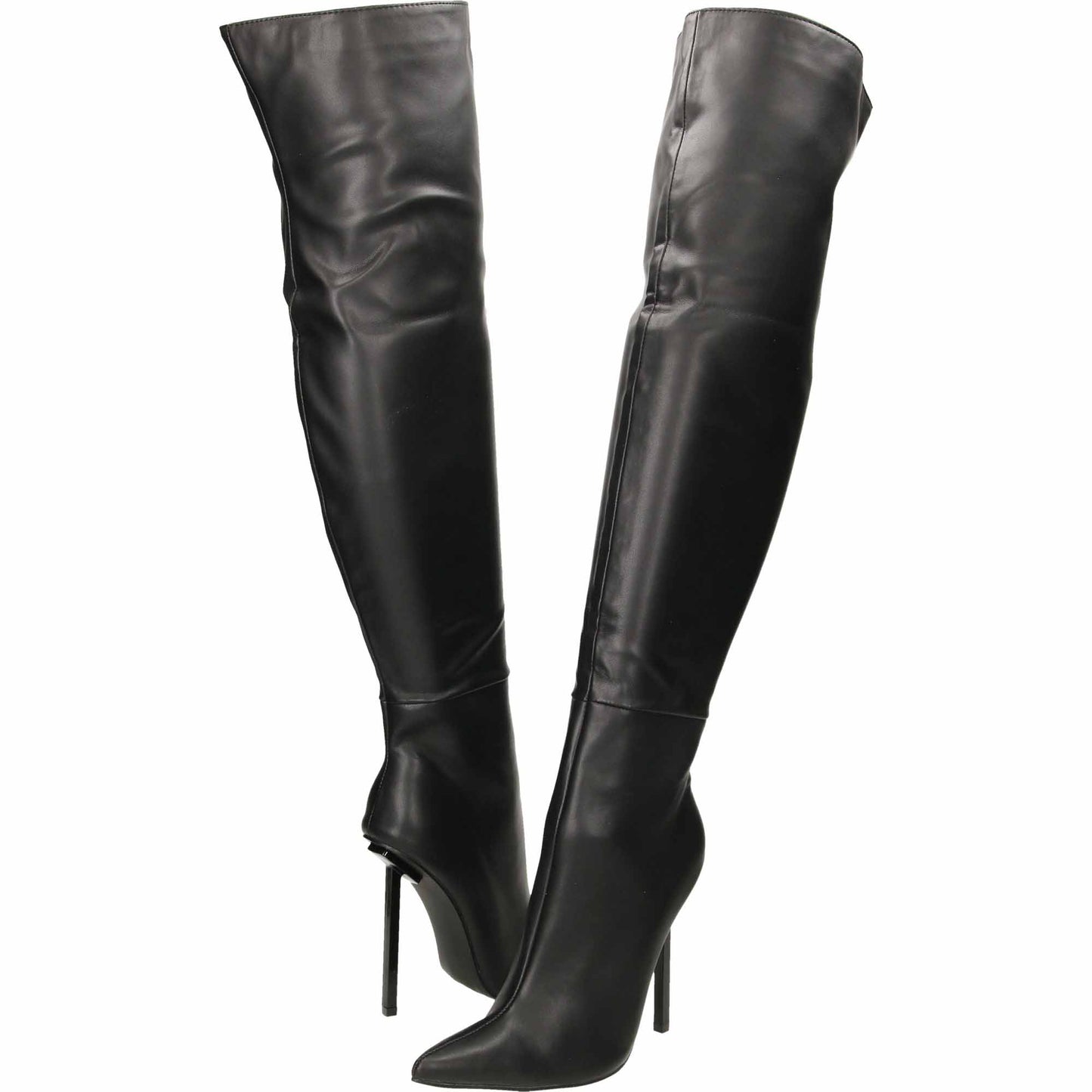 Black Over The Knee Boots Thigh High Heel UK 3
