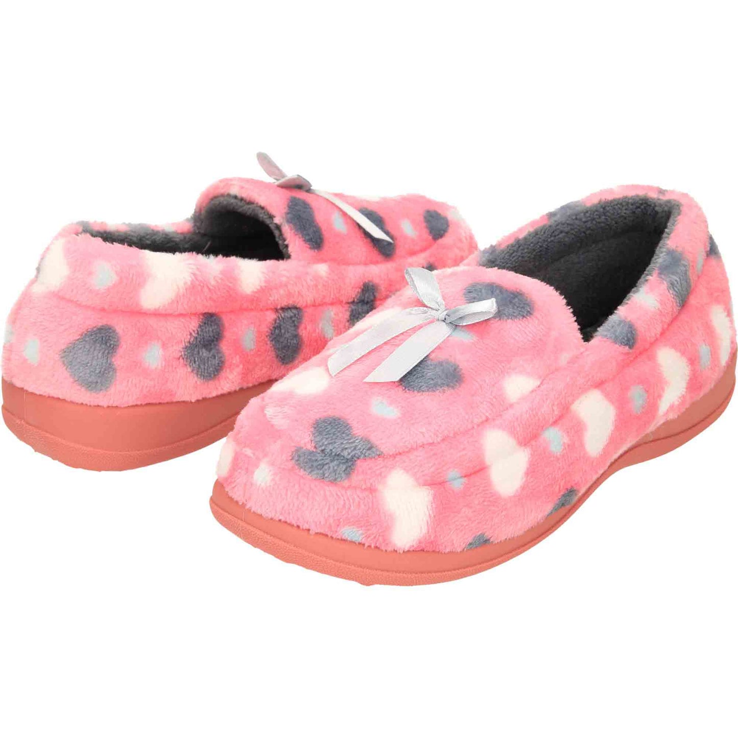 Pink Moccasin Slippers Memory Foam Wide
