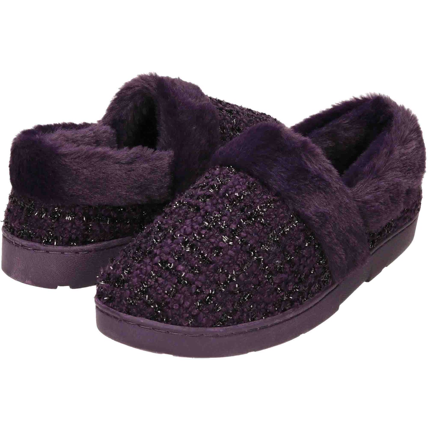 Purple Slippers Glitter House Shoes Dr Keller