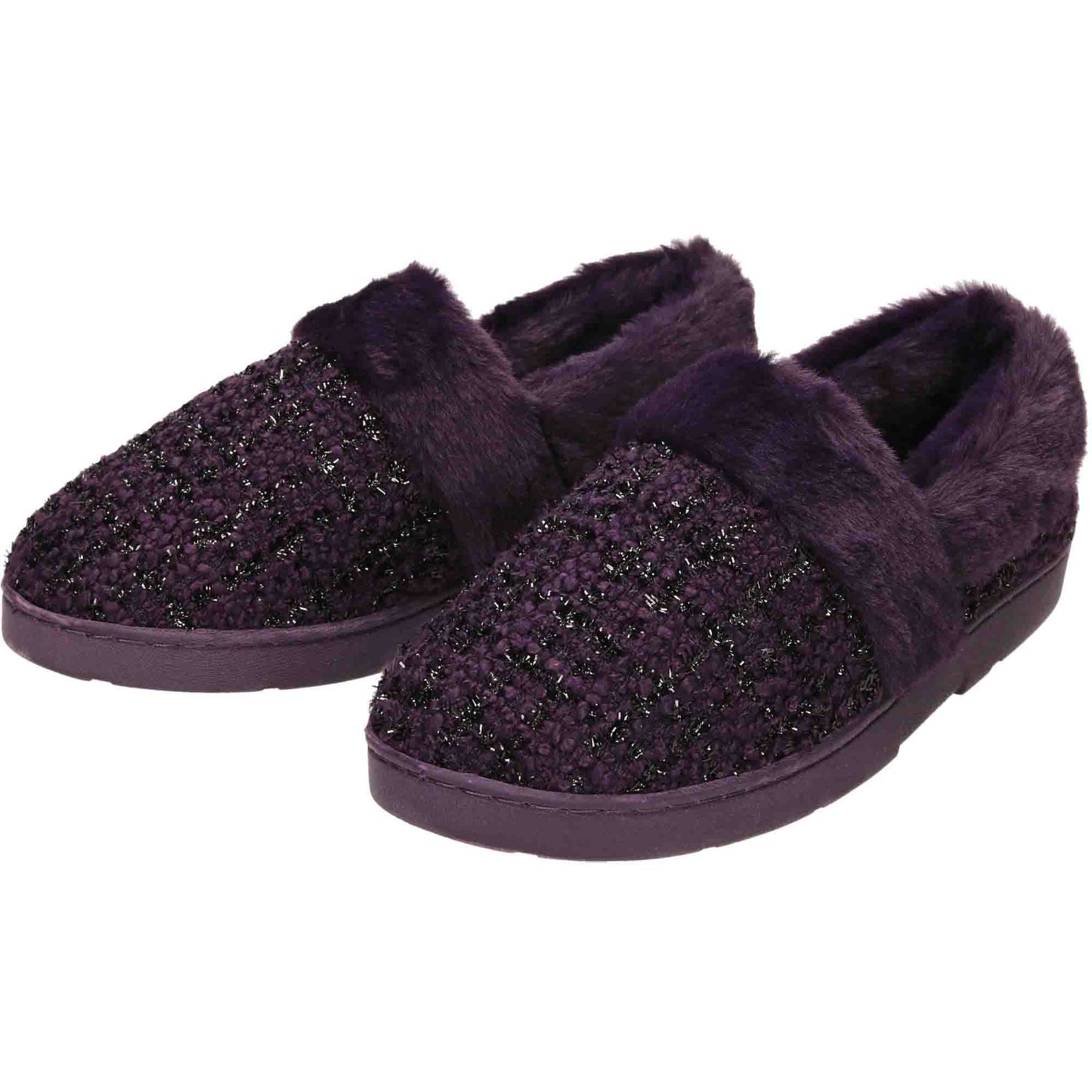 Purple Slippers Glitter House Shoes Dr Keller