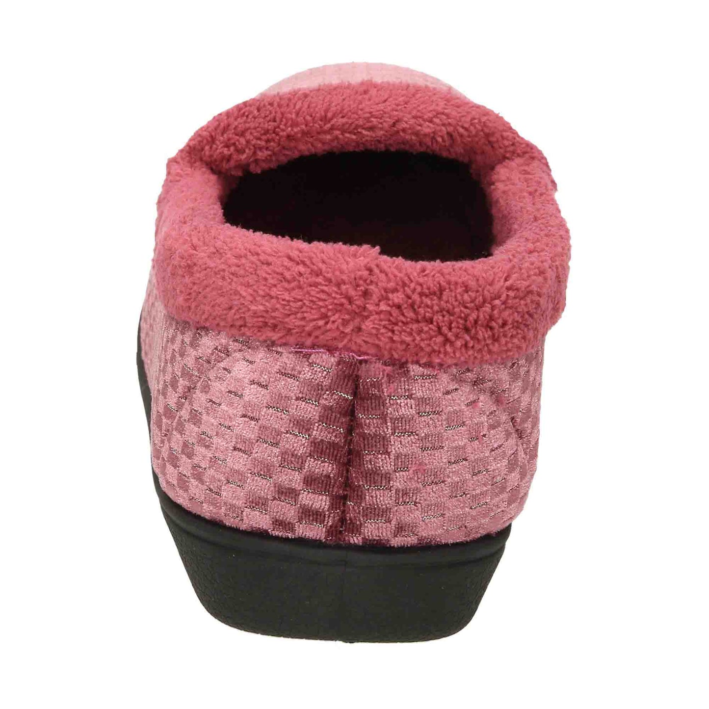 Pink Velour Shimmer Slippers Cushioned Wide Fit