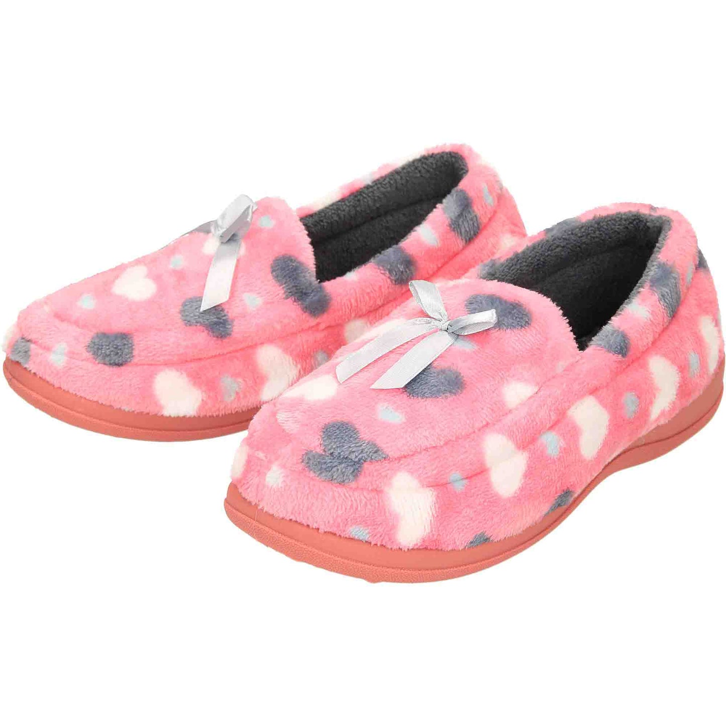Pink Moccasin Slippers Memory Foam Wide
