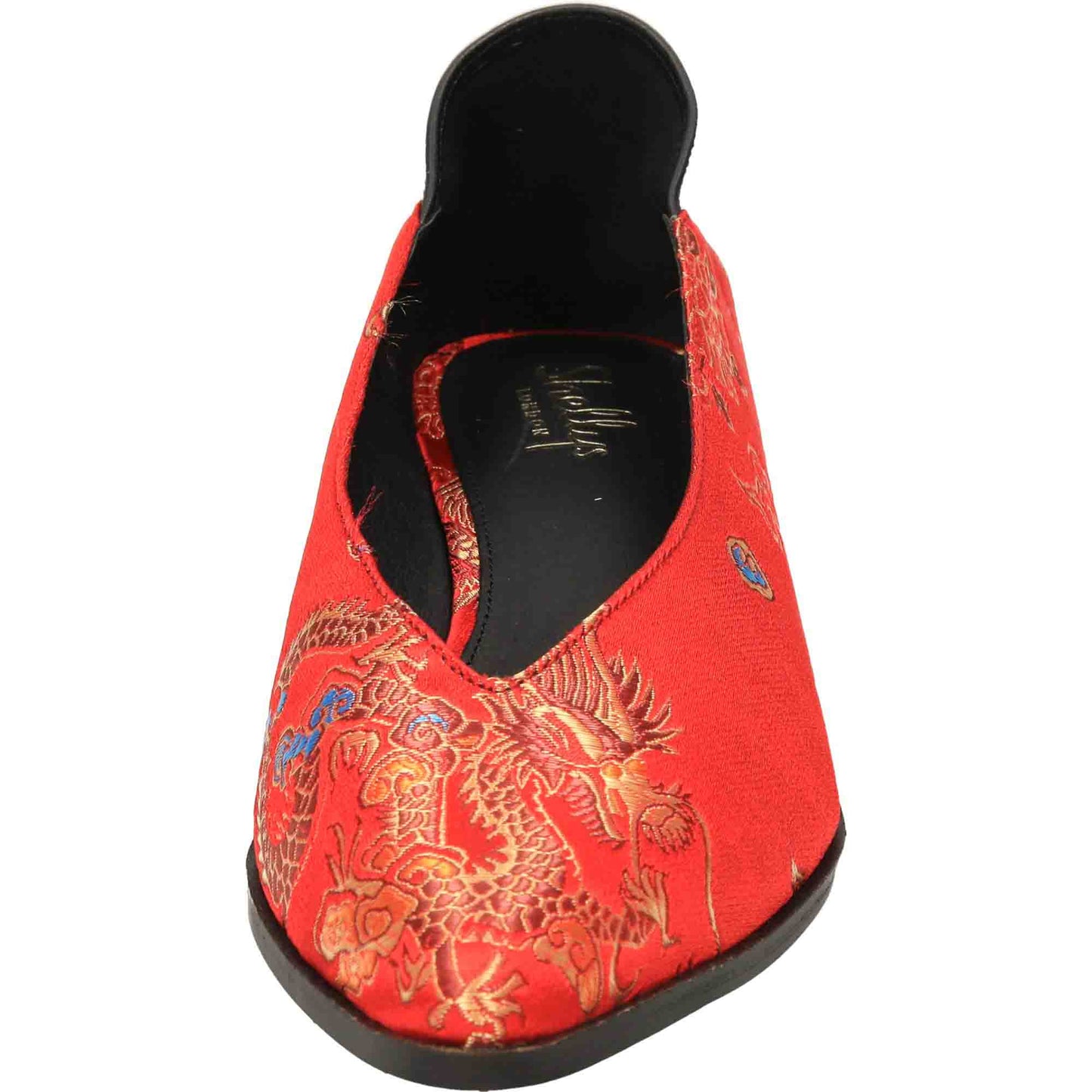 Satin Red Shoes Dragon Oriental Collapse Heel