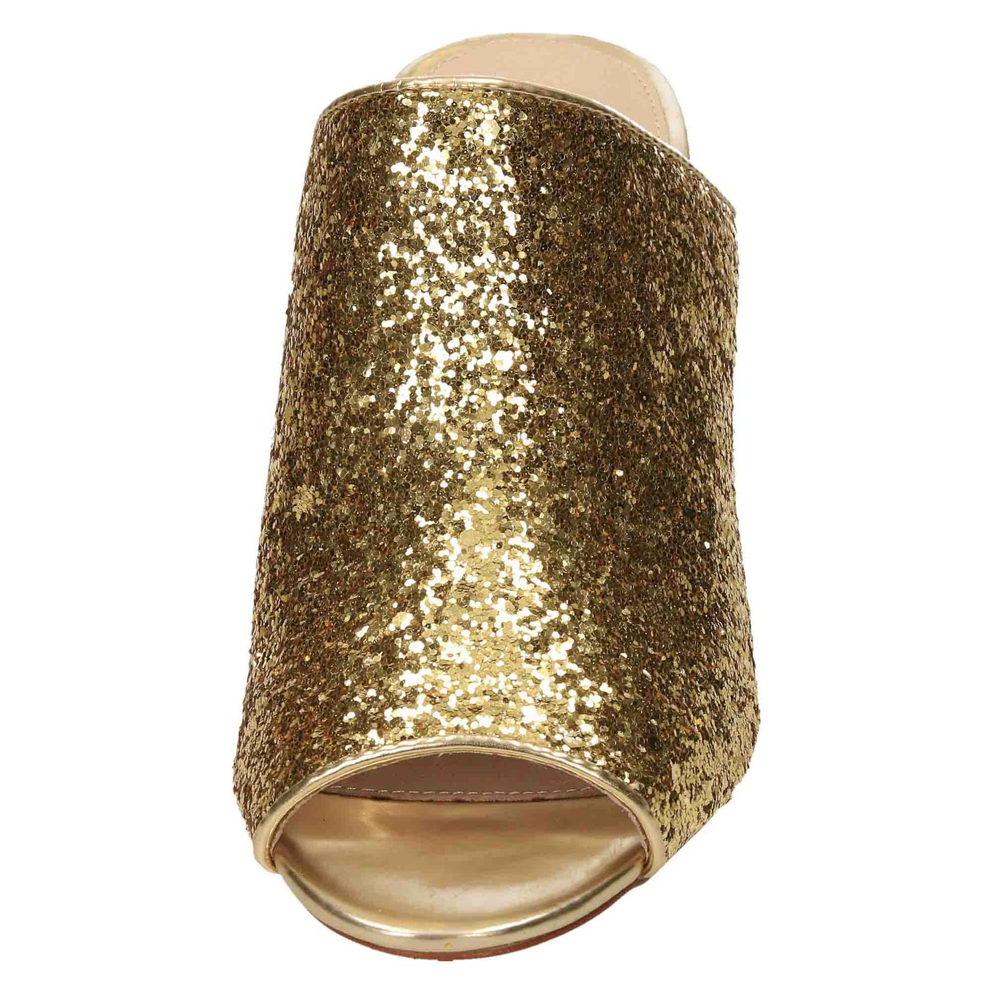 Gold Glitter Peep Toe High Heel Party Shoes