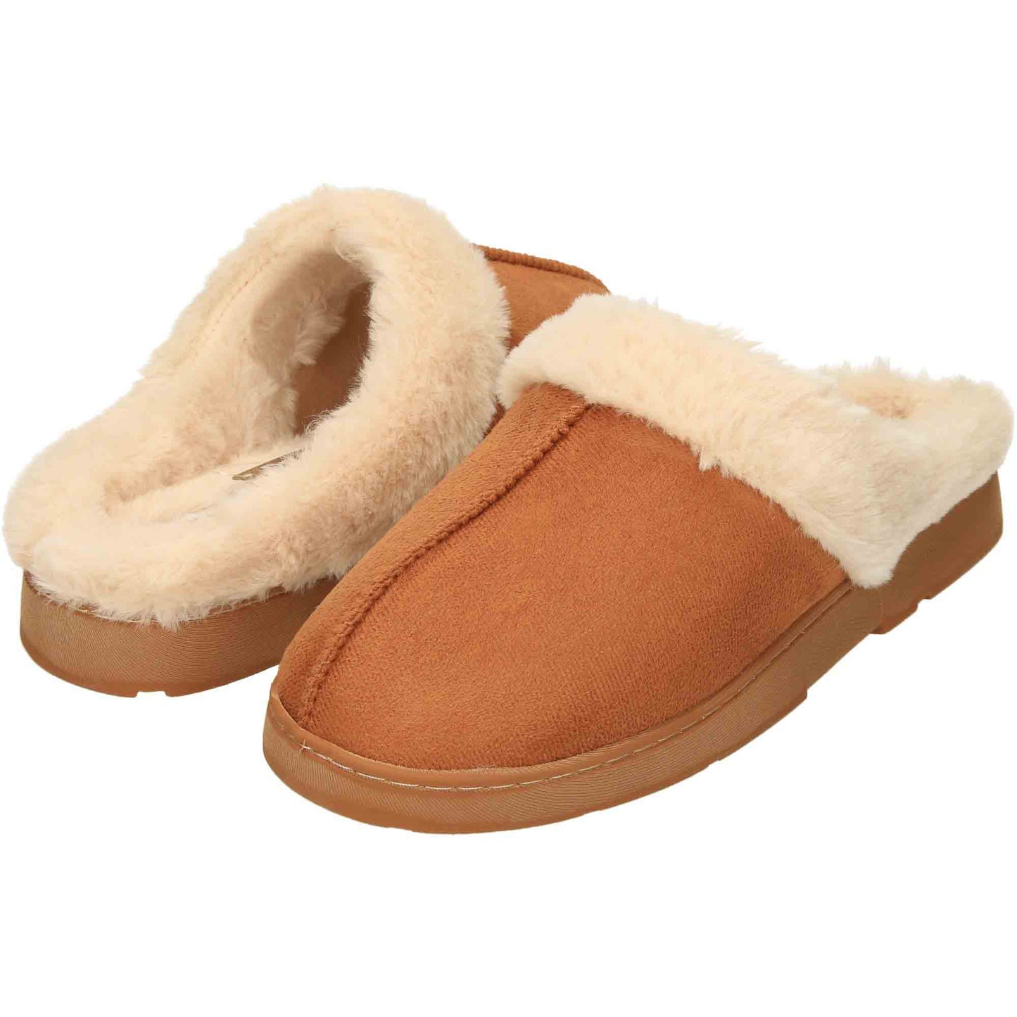 Slippers Mule Clogs Tan Brown Warm Cushioned Slip On