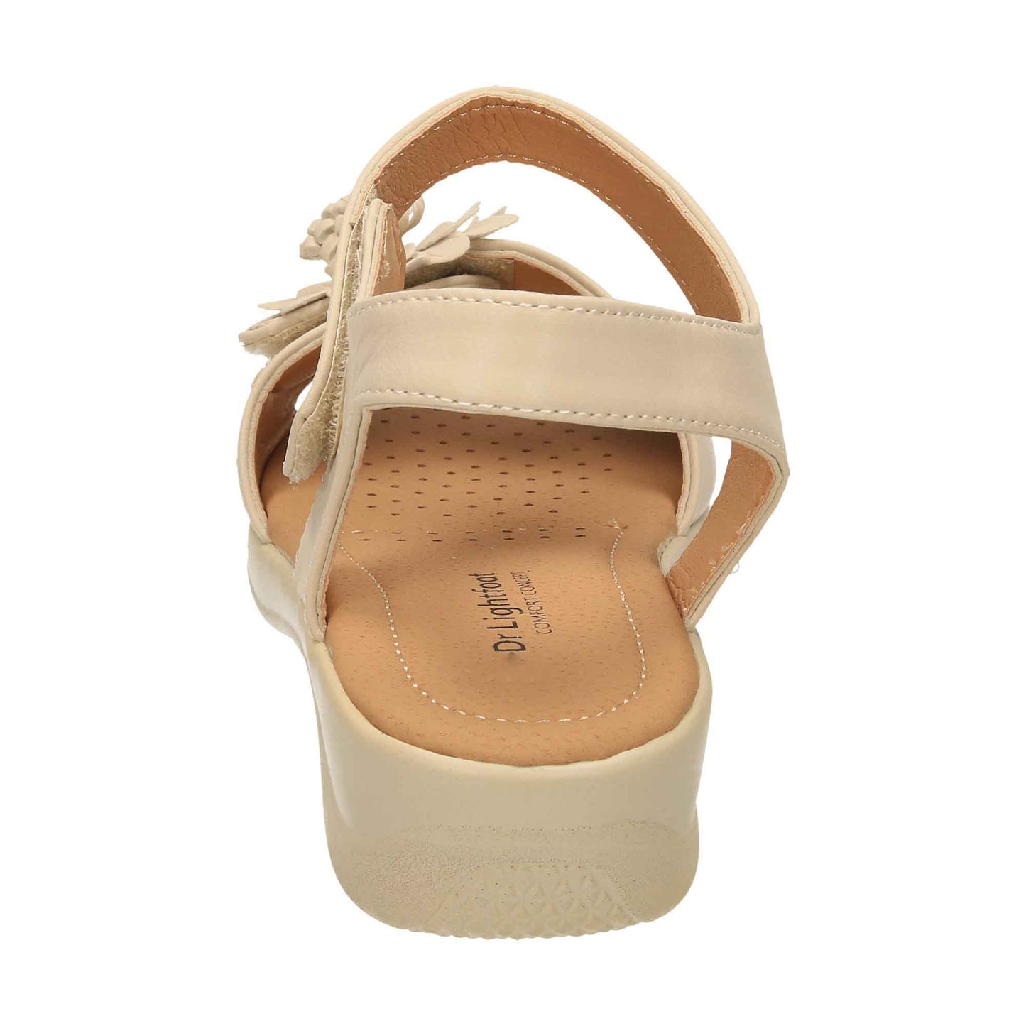 Beige Open Toe Sandals Low Wedge Heel Slingback