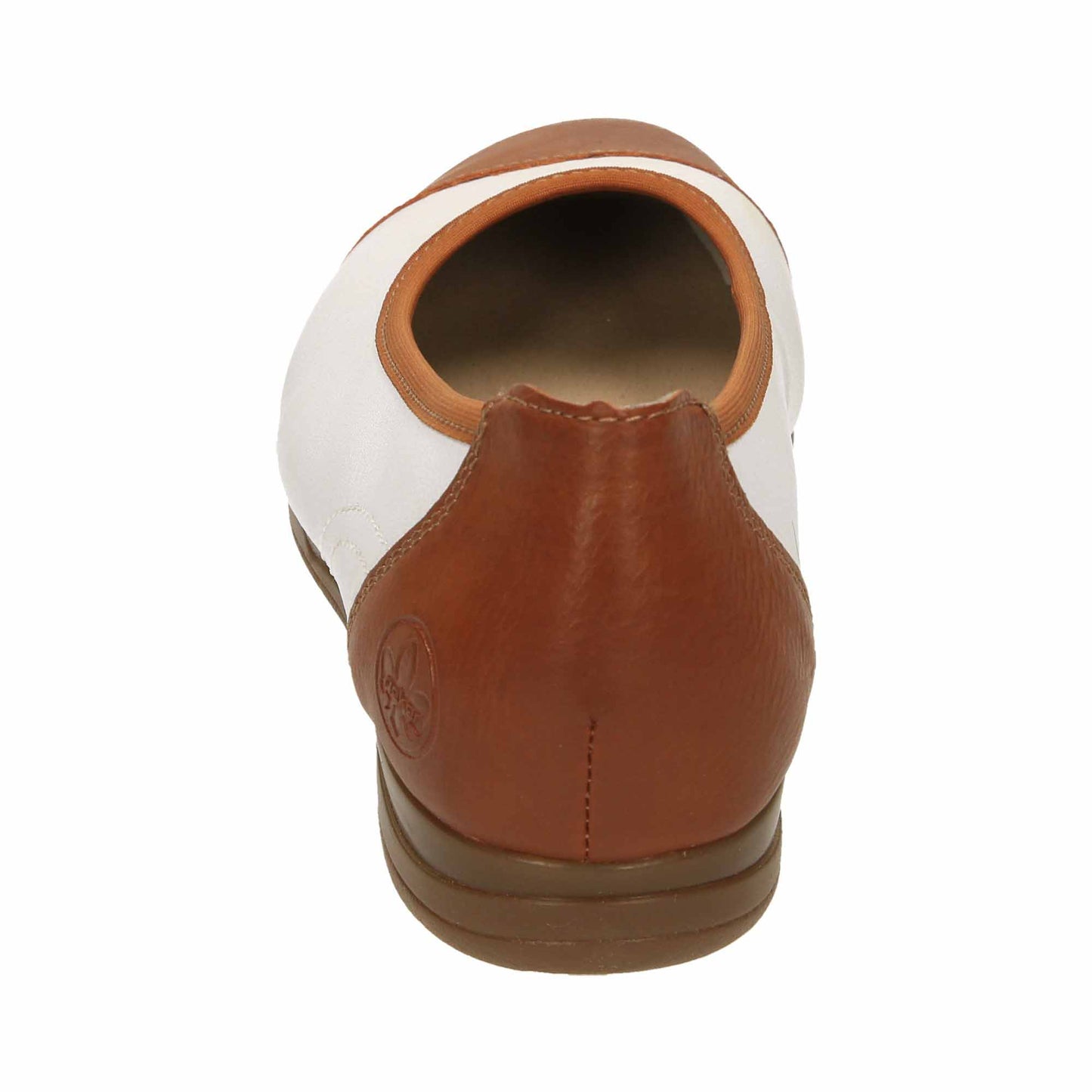 White Brown Leather Flat Shoes L9351-81 Loafer UK 6.5