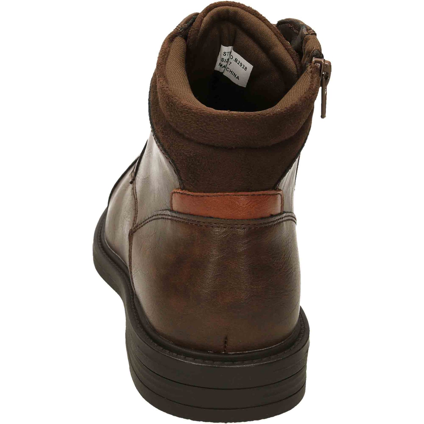 Mens Brown Ankle Boots Lace Up Zip Formal Work Shoes