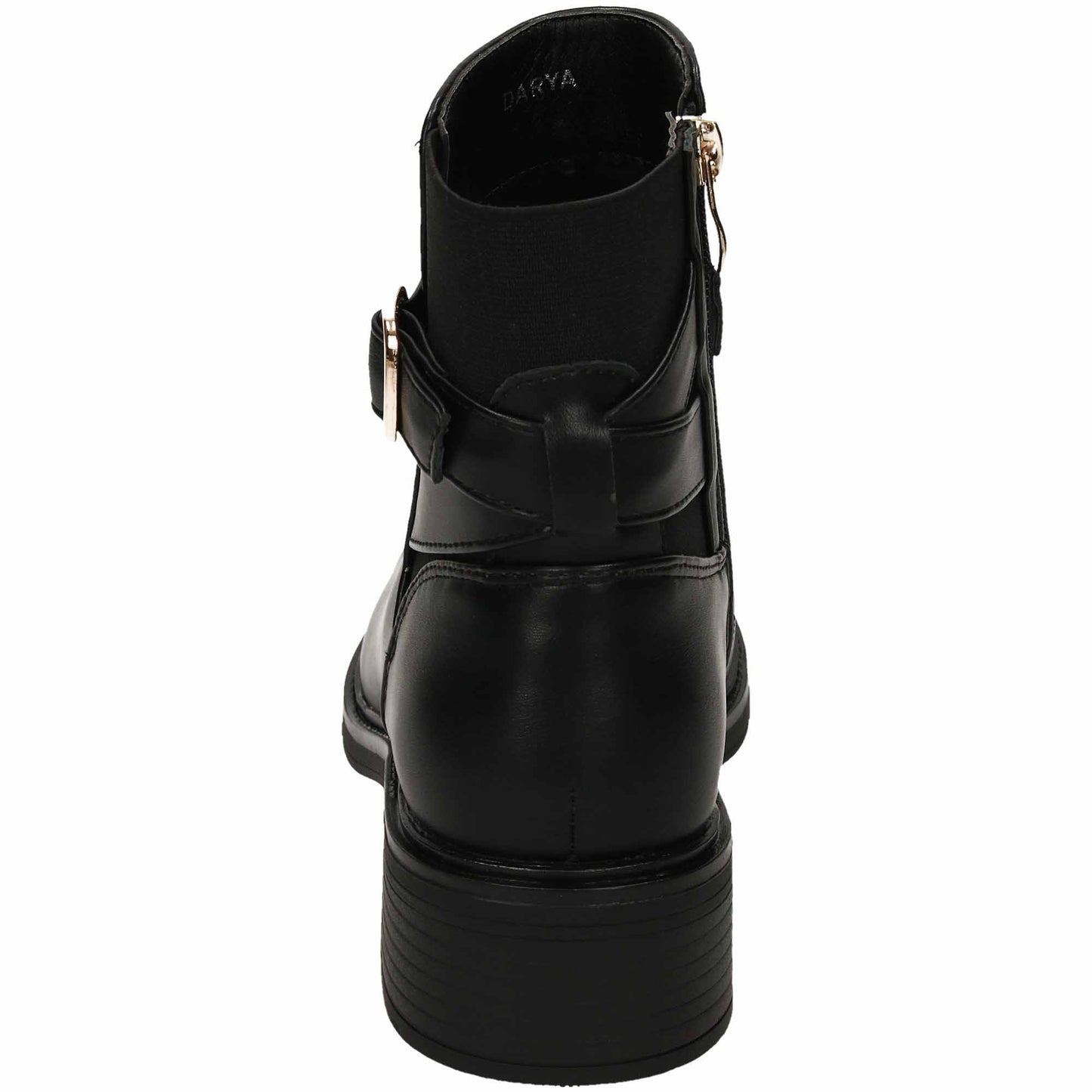 Black Buckle Chelsea Ankle Boots