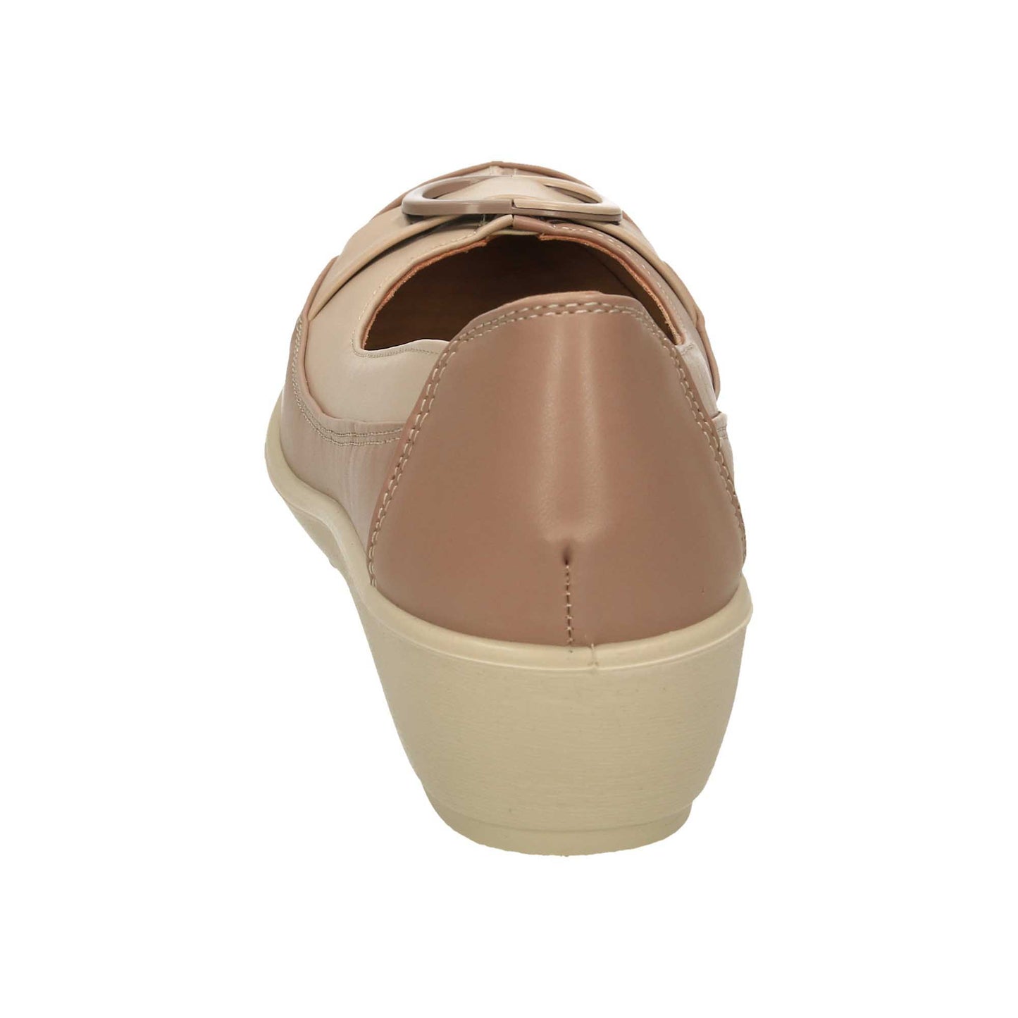 Wide Fit Low Wedge Heel Court Shoes Beige