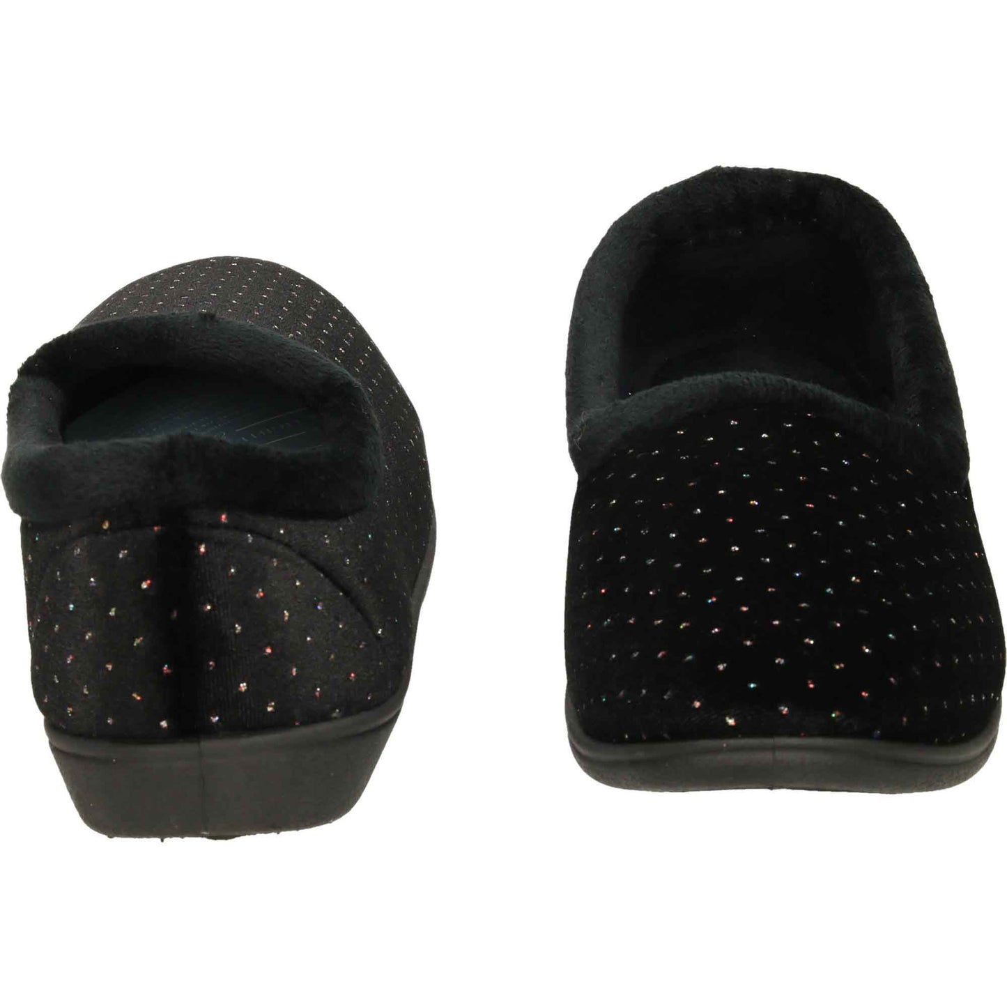 Black Slippers Cushioned Wide Fit