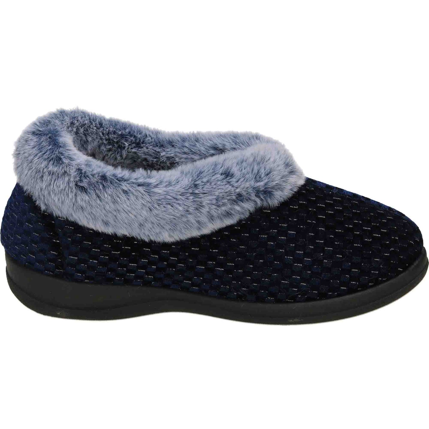Blue Slipper Boots Ladies Cushioned Warm House Shoe