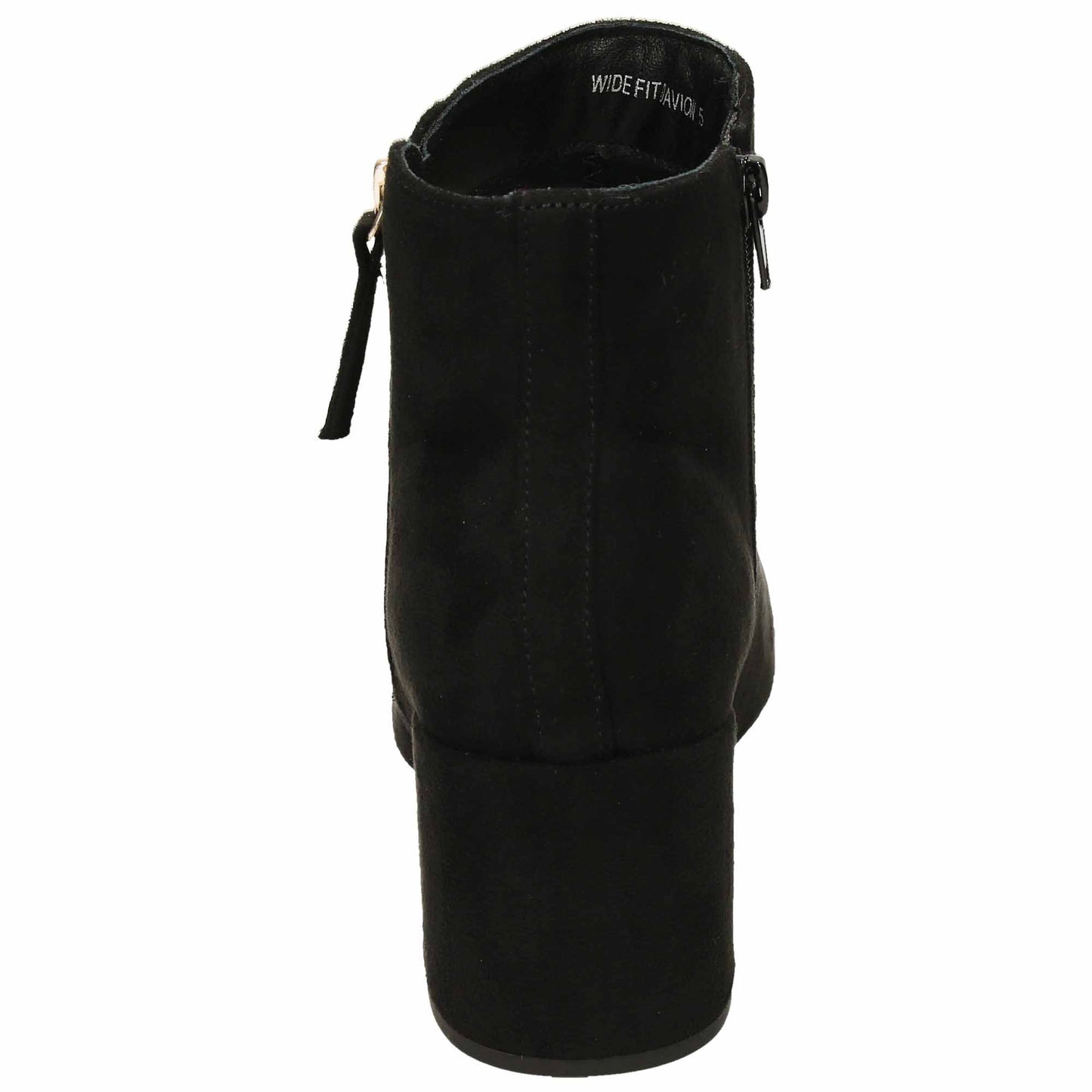 Black Block Heel Ankle Boot Wide Fit