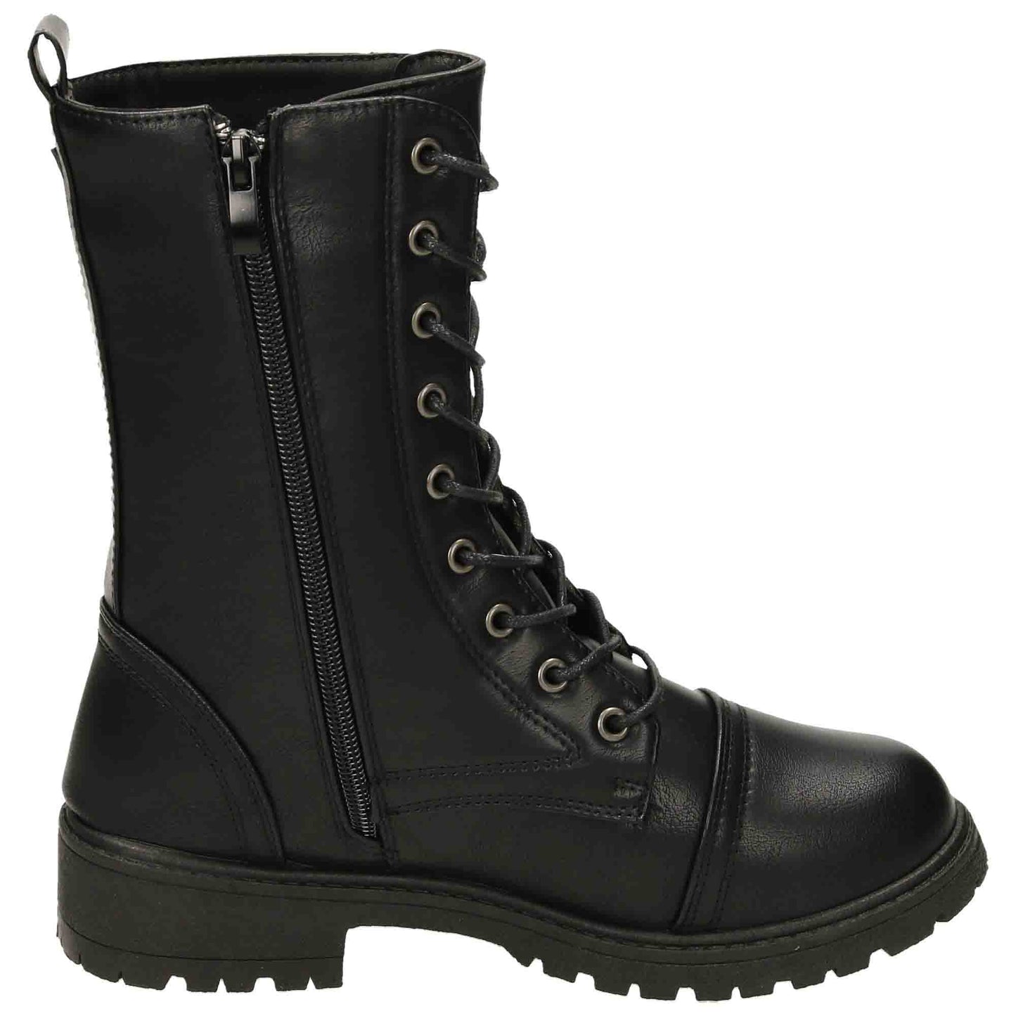 Military Combat Boots Lace Up Zip Black Punk Goth Victorian