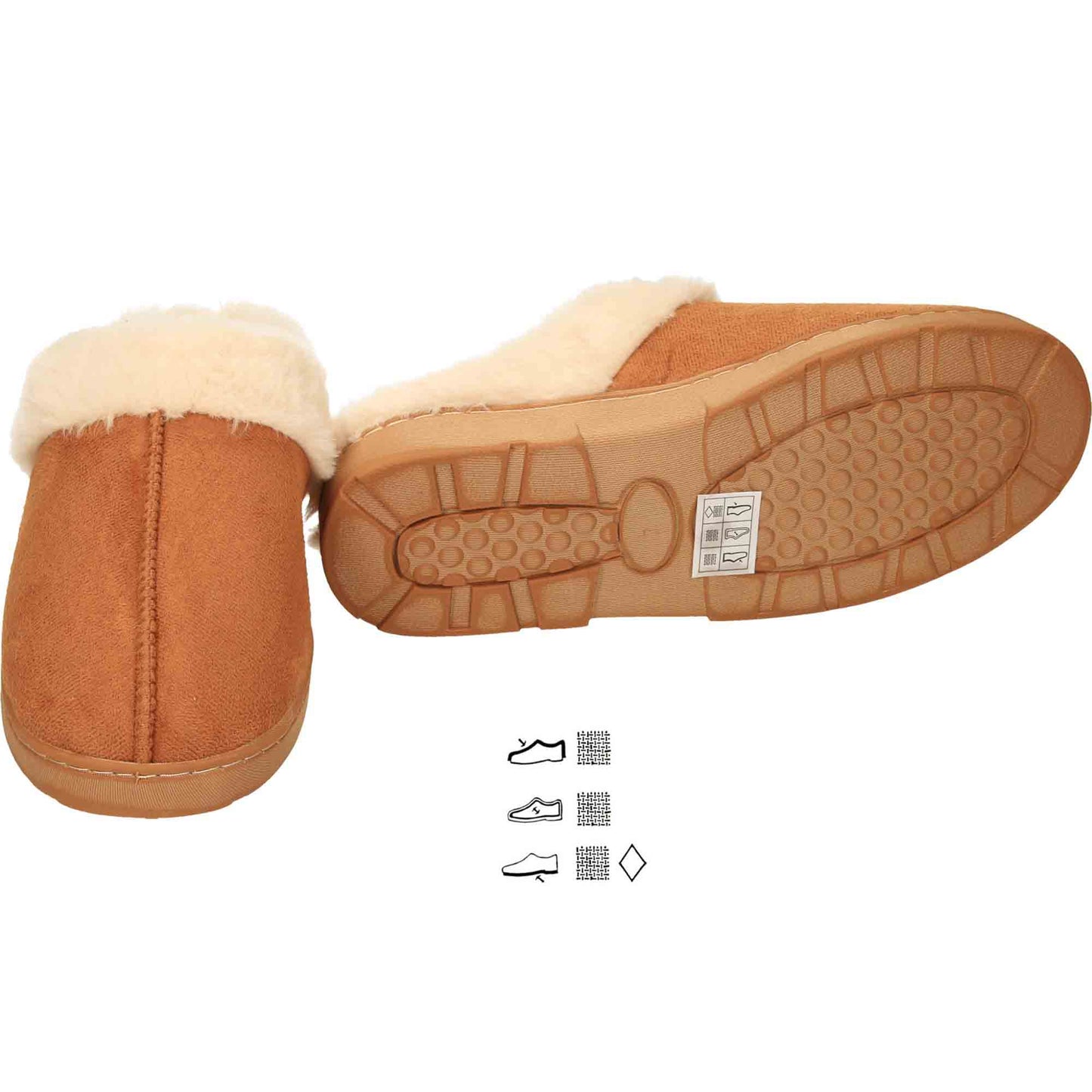 Slippers Mule Clogs Tan Brown Warm Cushioned Slip On
