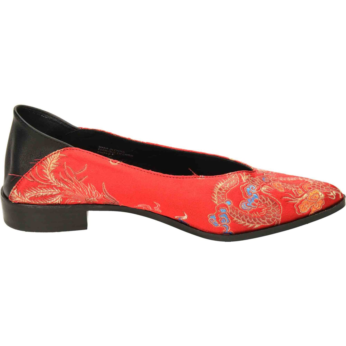 Satin Red Shoes Dragon Oriental Collapse Heel