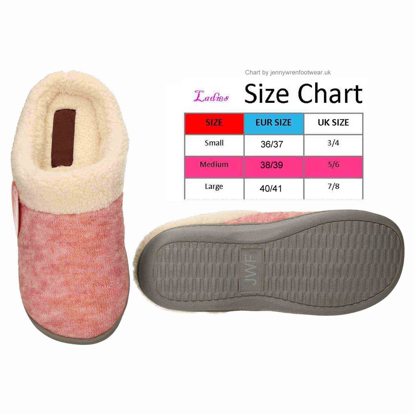 Pink Slip On Slippers Mules Memory Foam Clogs