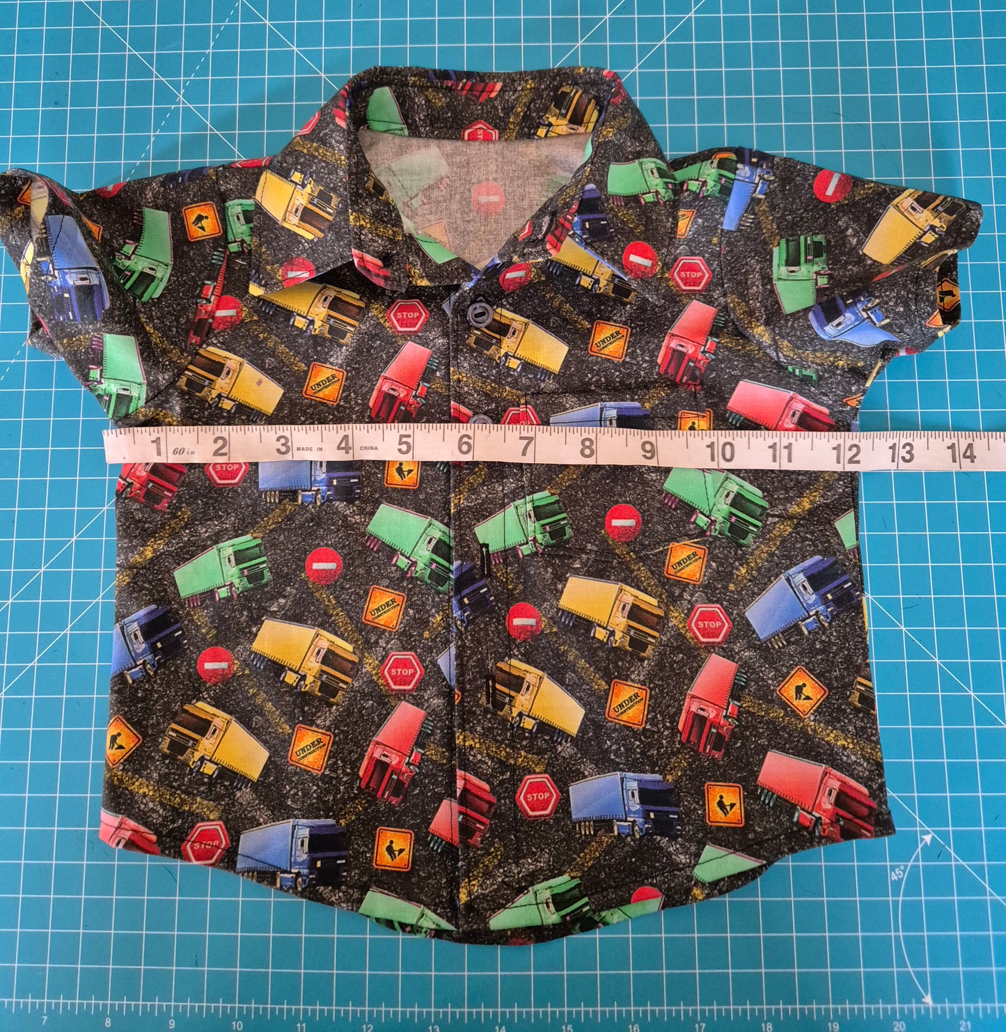 Infants Short Sleeve Trucks Wagons Shirt